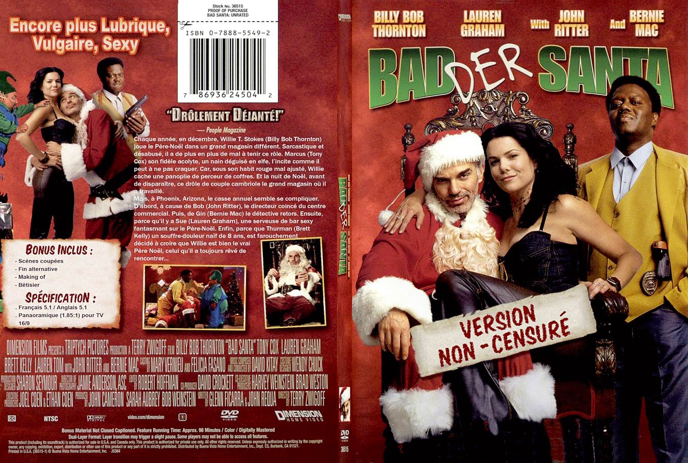 Jaquette DVD Bad santa - SLIM