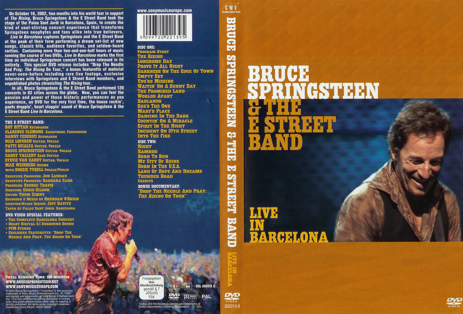 Jaquette DVD Bruce Springsteen Live in Barcelona
