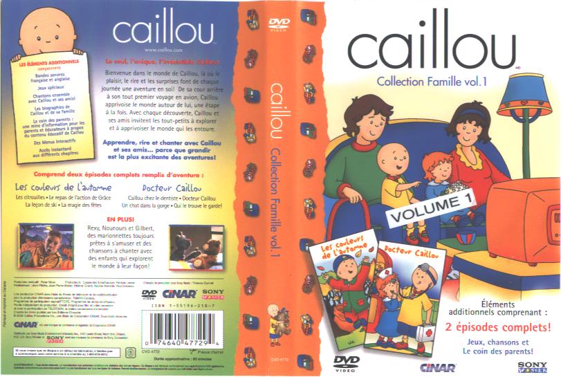 Jaquette DVD Caillou collection famille vol 1