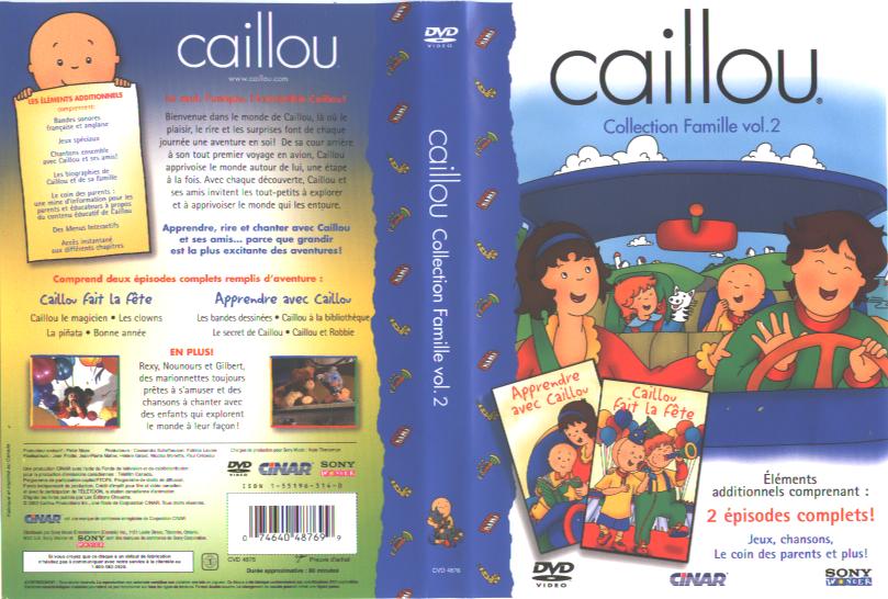 Jaquette DVD Caillou collection famille vol 2
