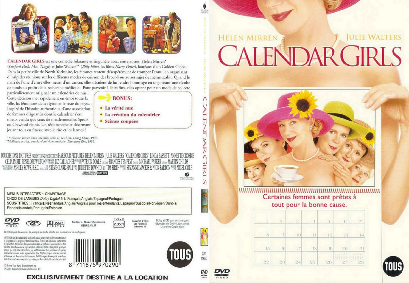 Jaquette DVD Calendar girls - SLIM