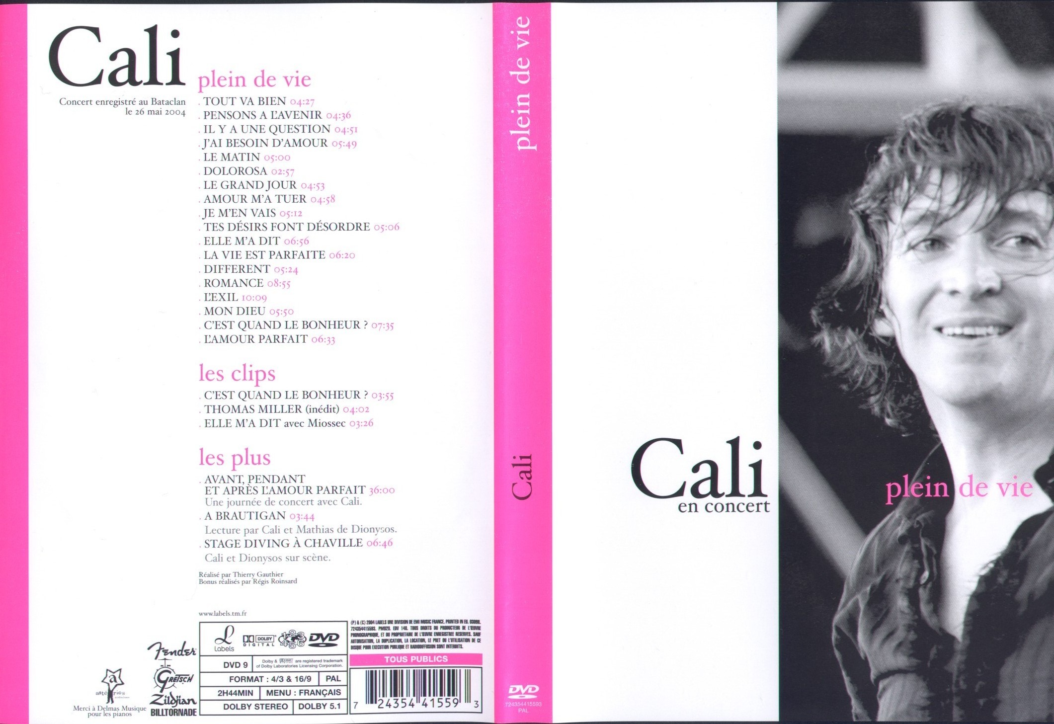 Jaquette DVD Cali - Plein de vie