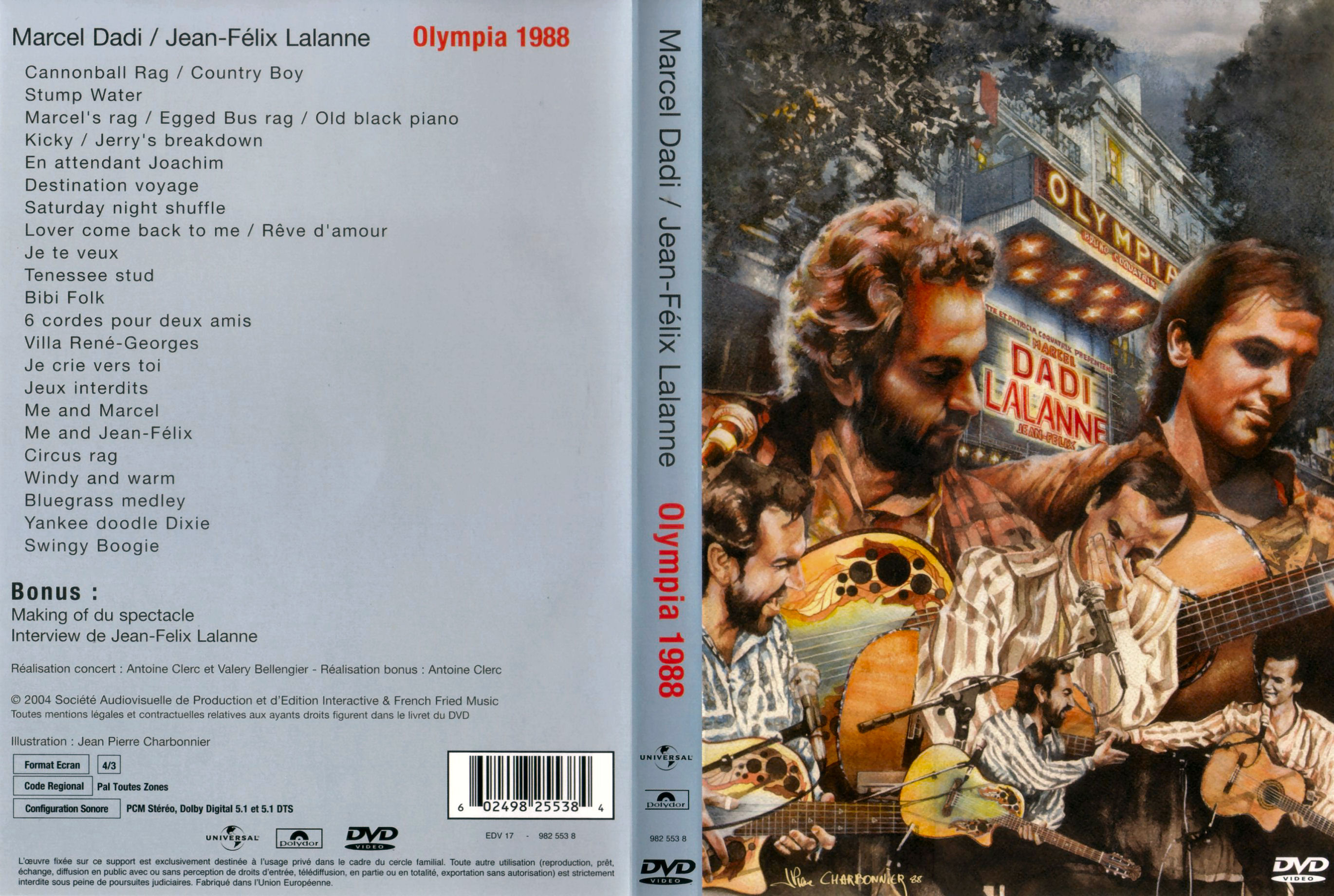 Jaquette DVD Dadi - Lalanne - Olympia 1988