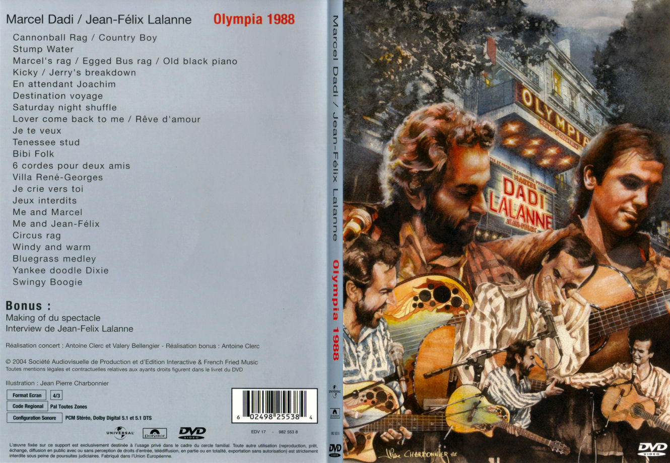 Jaquette DVD Dadi - Lalanne - Olympia 1988 - SLIM