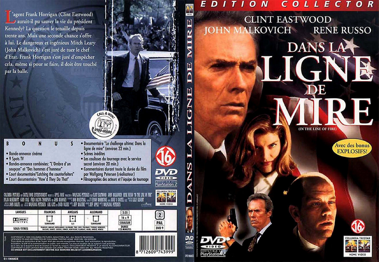 Jaquette DVD de Dans la ligne de mire - SLIM - Cinéma Passion - Film Dans La Ligne De Mire