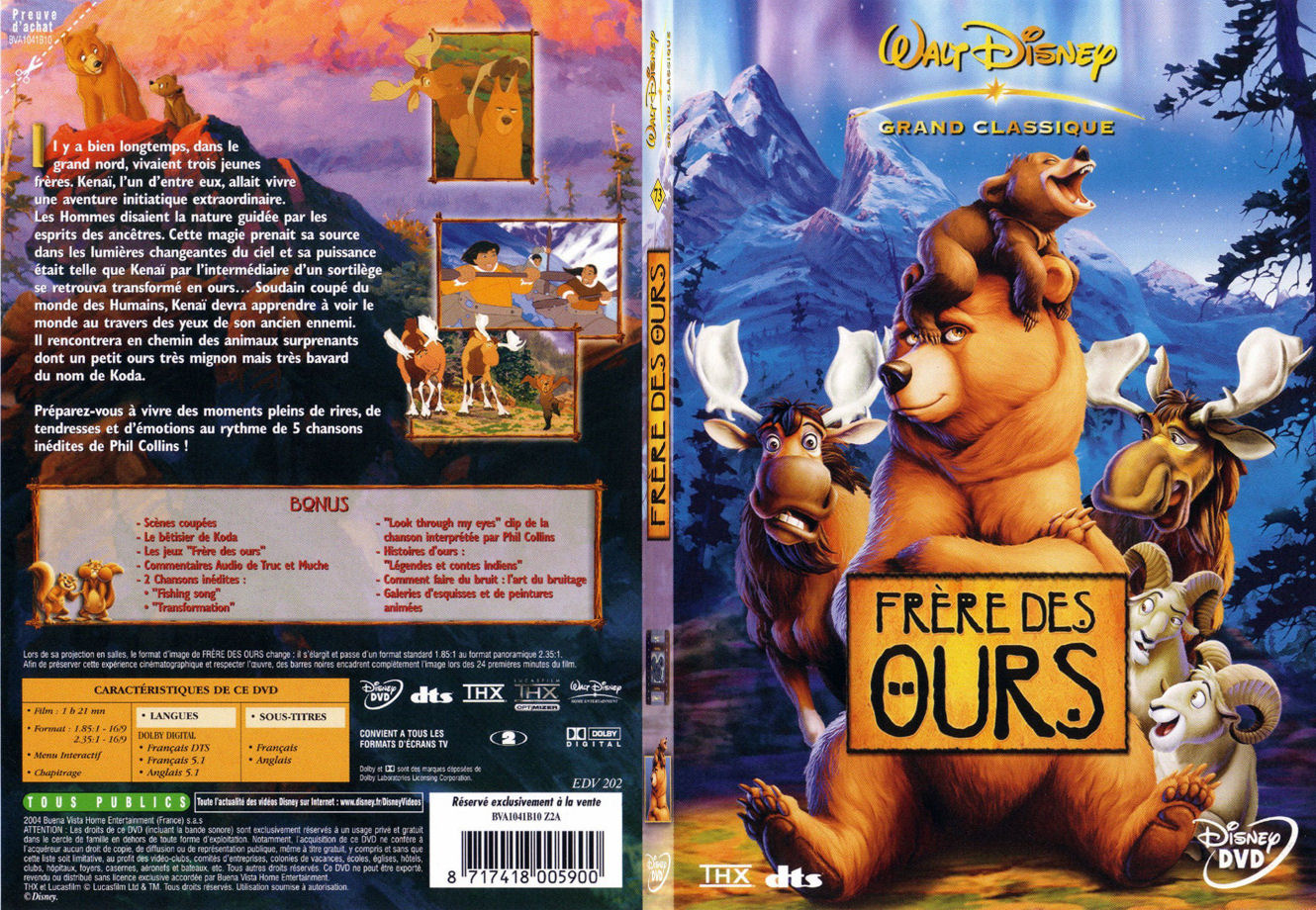 Jaquette DVD Frre des ours - SLIM