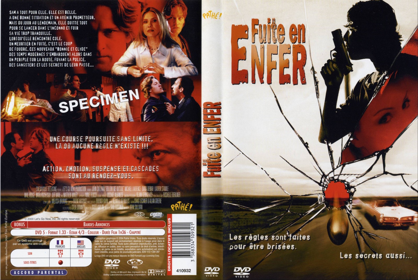 Jaquette DVD Fuite en enfer