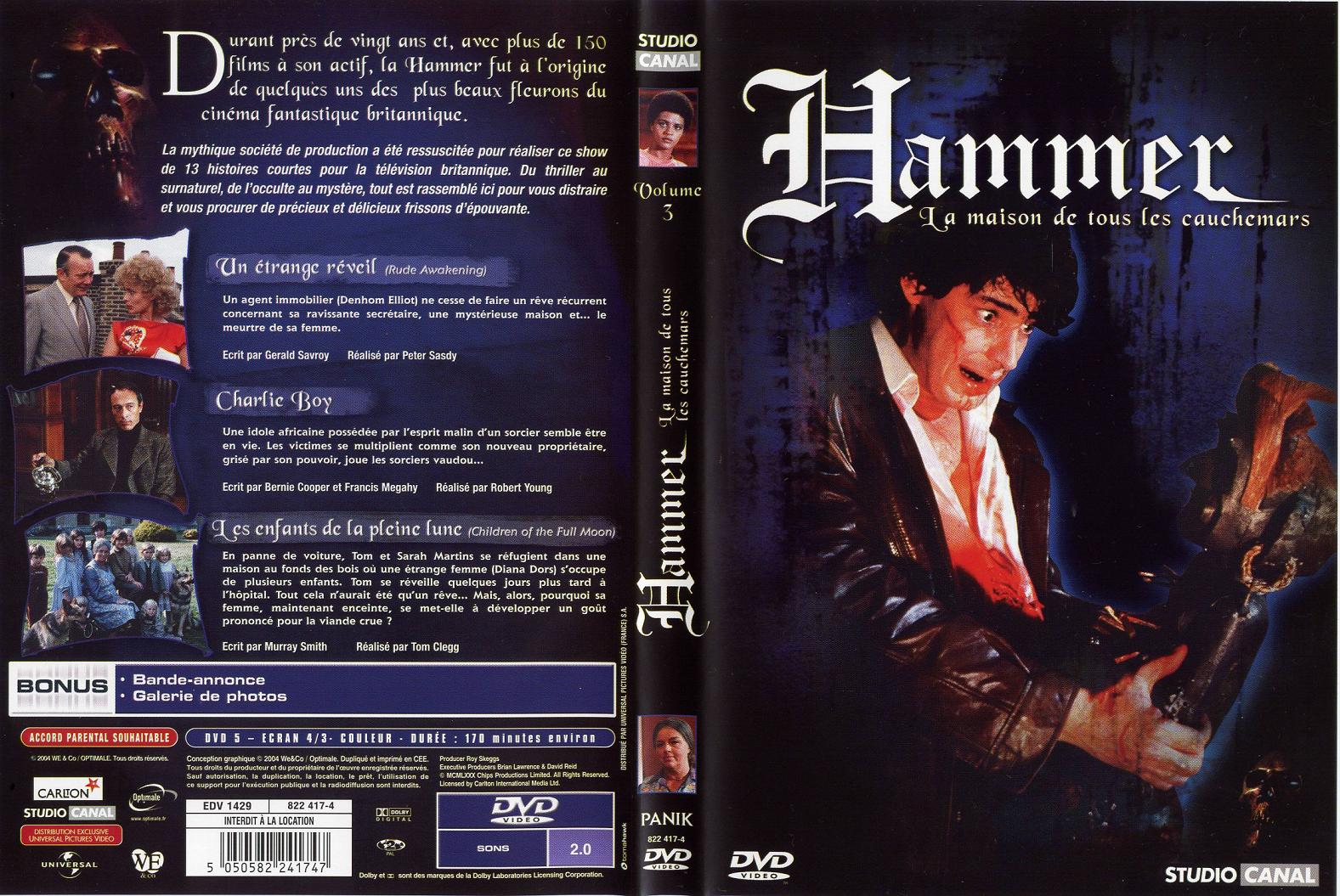 Jaquette DVD Hammer la maison de tous les cauchemars vol 3