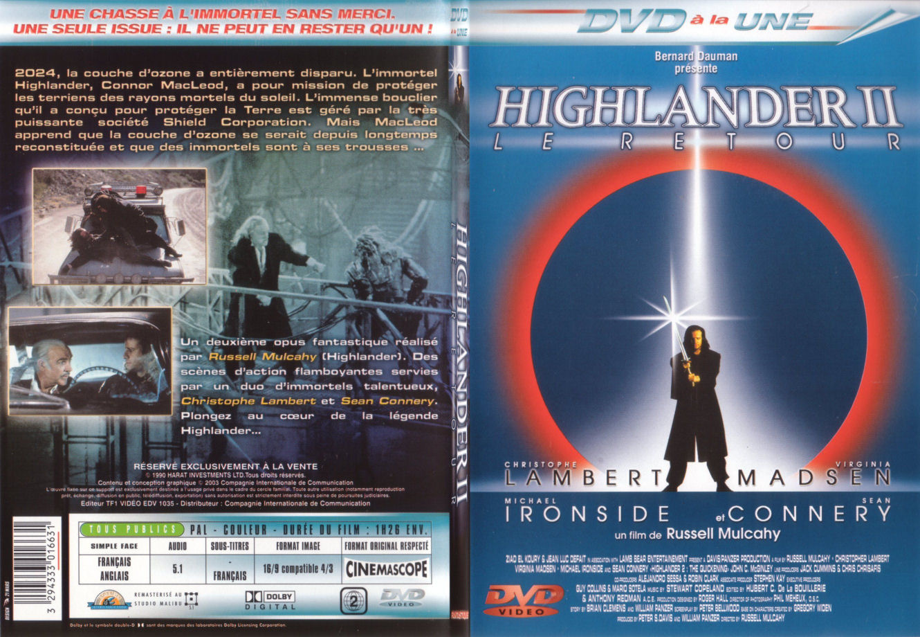 Jaquette DVD de Highlander II - SLIM - Cinéma Passion1330 x 920