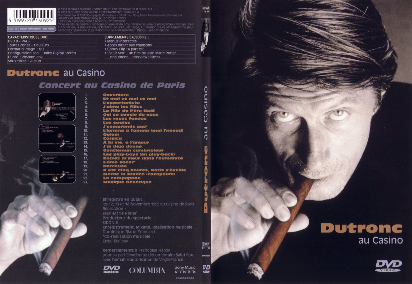 Jaquette DVD Jacques Dutronc au Casino - SLIM