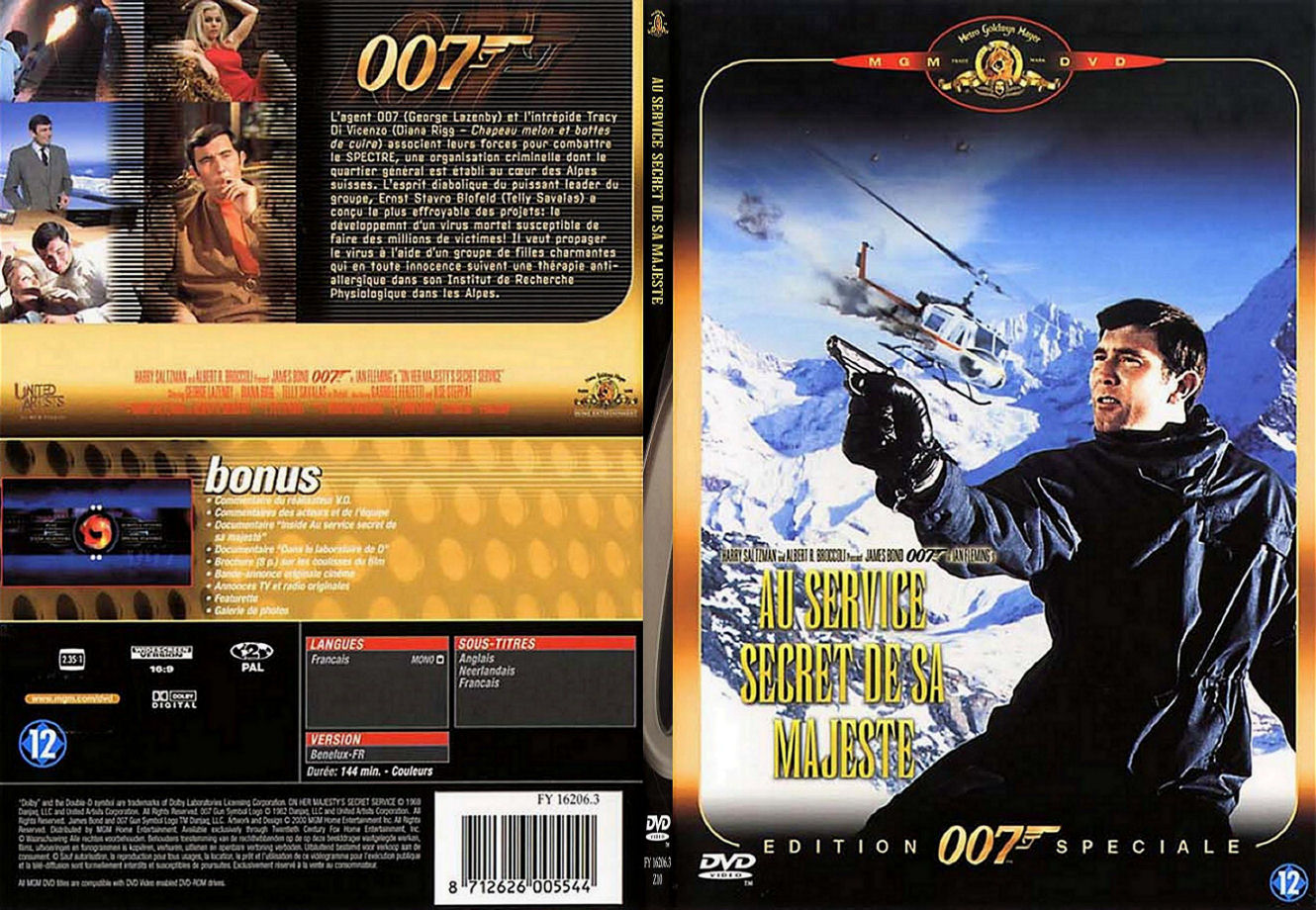 Jaquette DVD James Bond 007 Au service secret de sa majest - SLIM