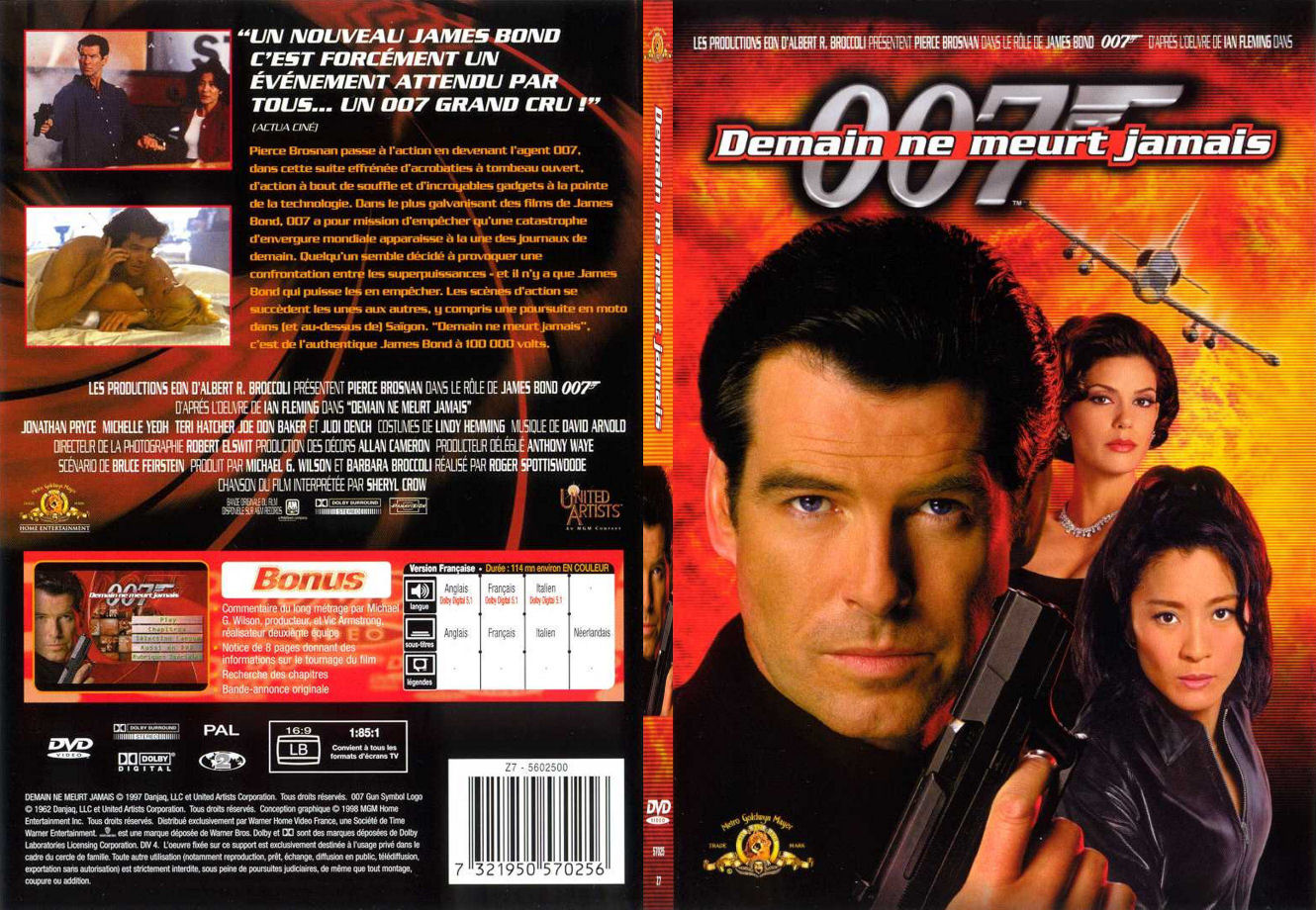 Jaquette DVD James Bond 007 Demain ne meurt jamais - SLIM