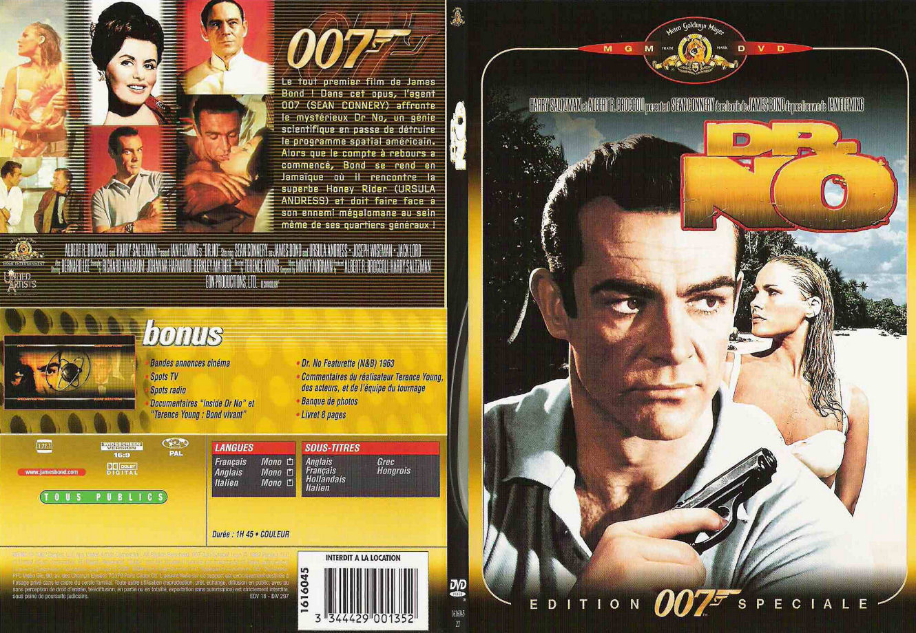 Jaquette DVD James Bond 007 James bond contre docteur No - SLIM