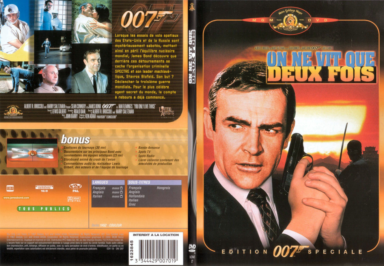 Jaquette DVD James Bond 007 On ne vit que 2 fois - SLIM