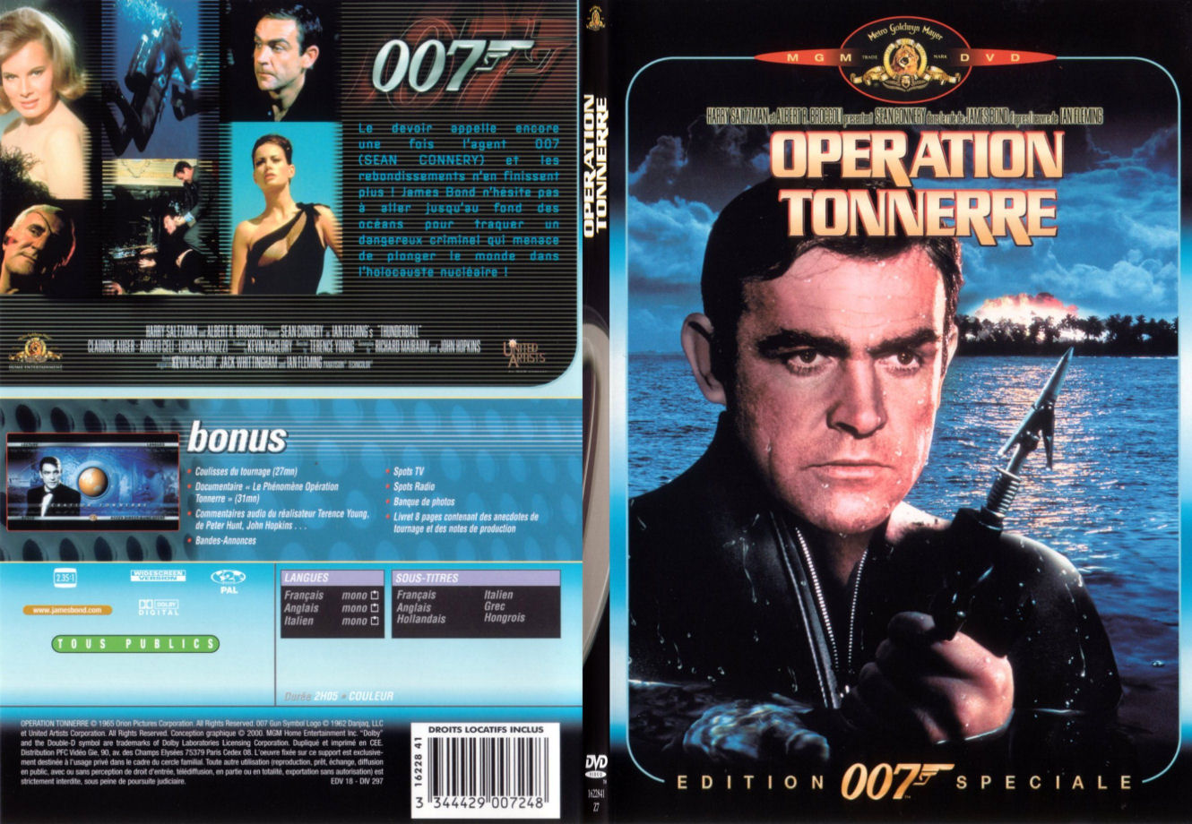 Jaquette DVD James Bond 007 Opration tonnerre - SLIM