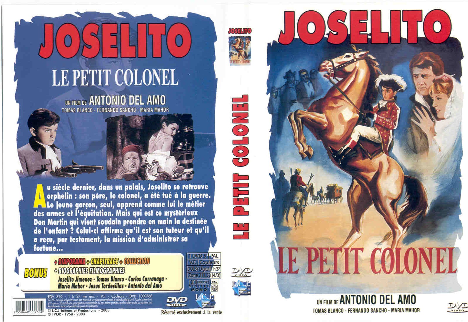 Jaquette DVD Joselito - le petit colonel