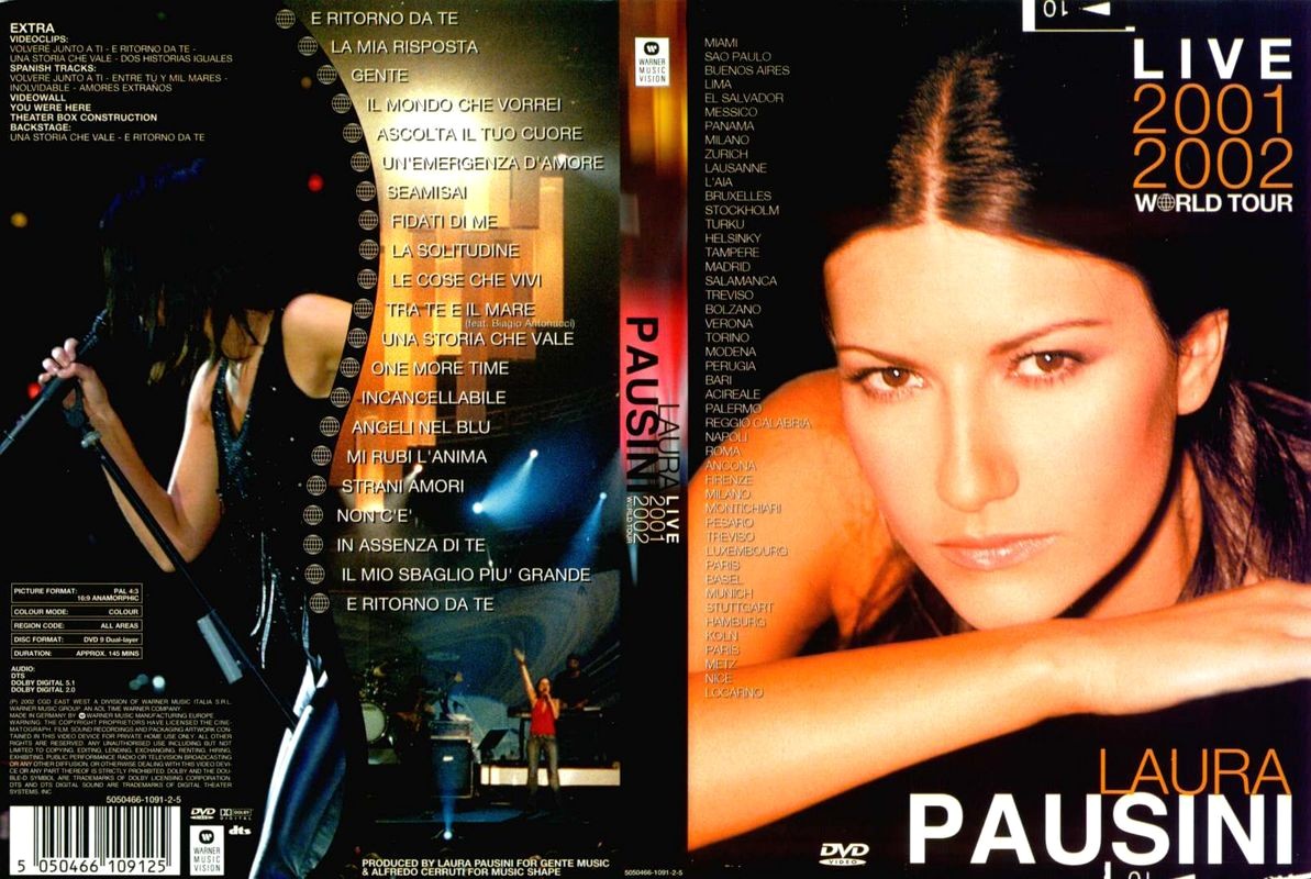 Jaquette DVD Laura Pausini Live 2001-2002 World Tour