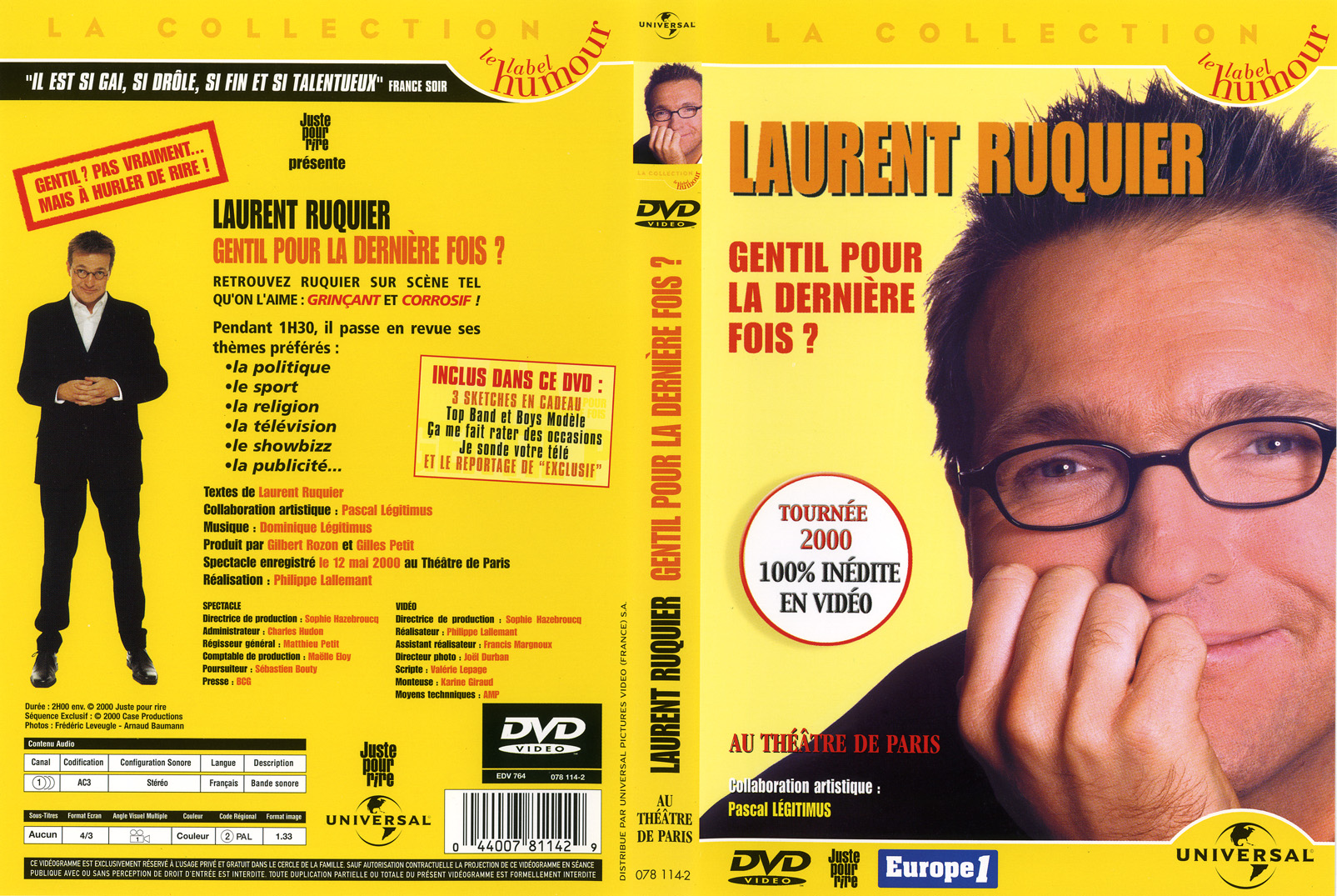 Jaquette DVD Laurent Ruquier - Tourne 2000