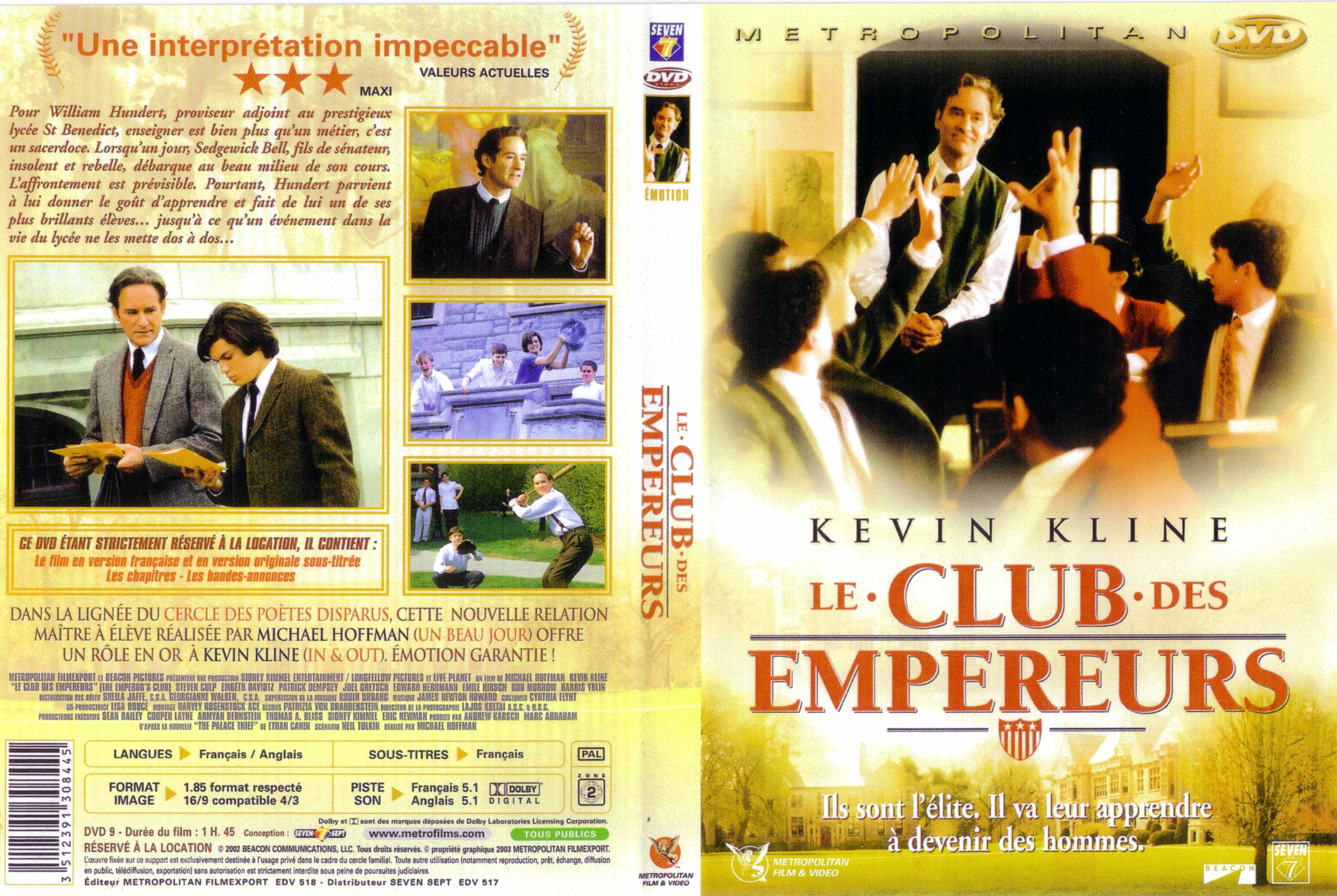 Jaquette DVD Le club des Empereurs