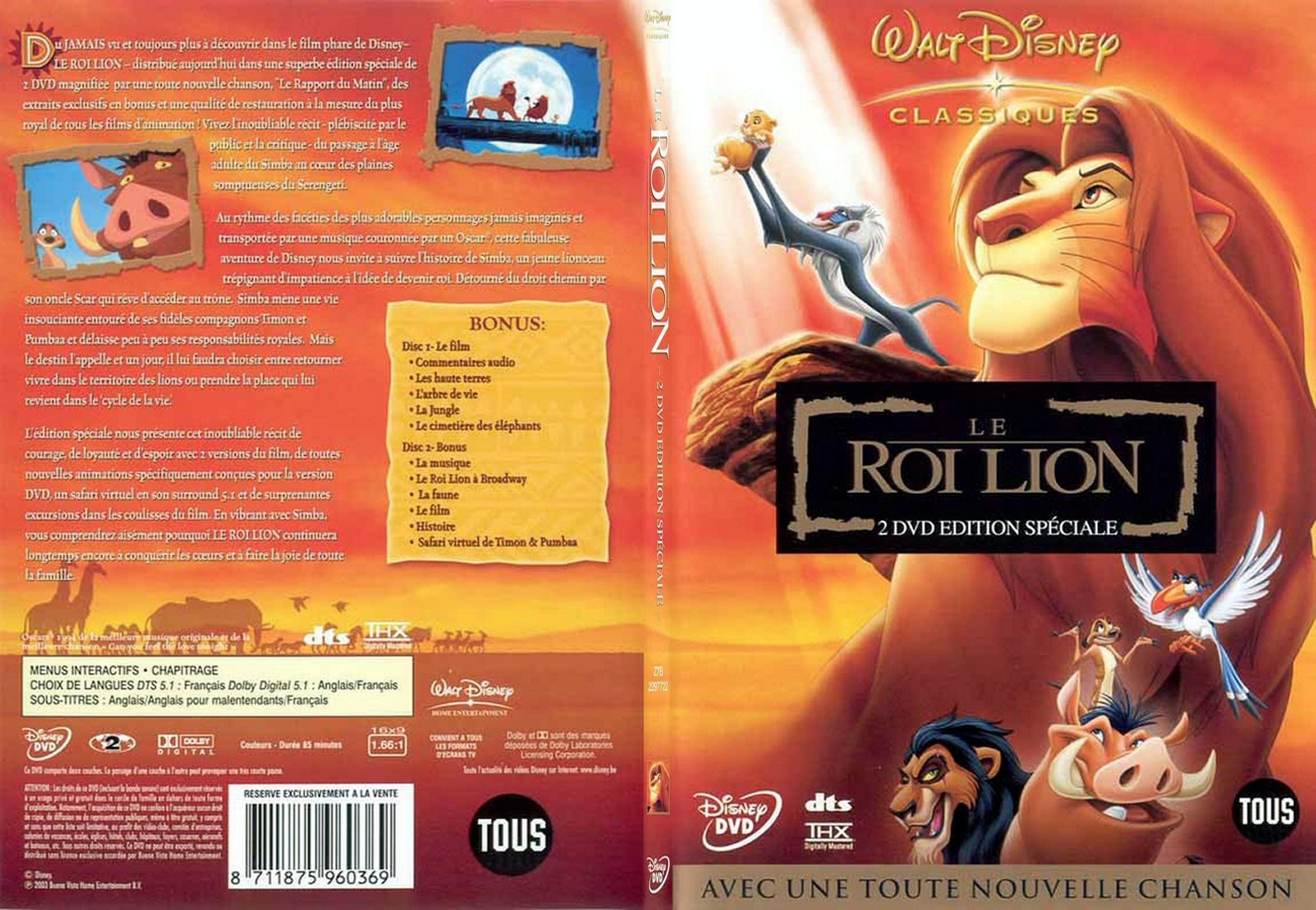 Jaquette DVD Le roi Lion - SLIM