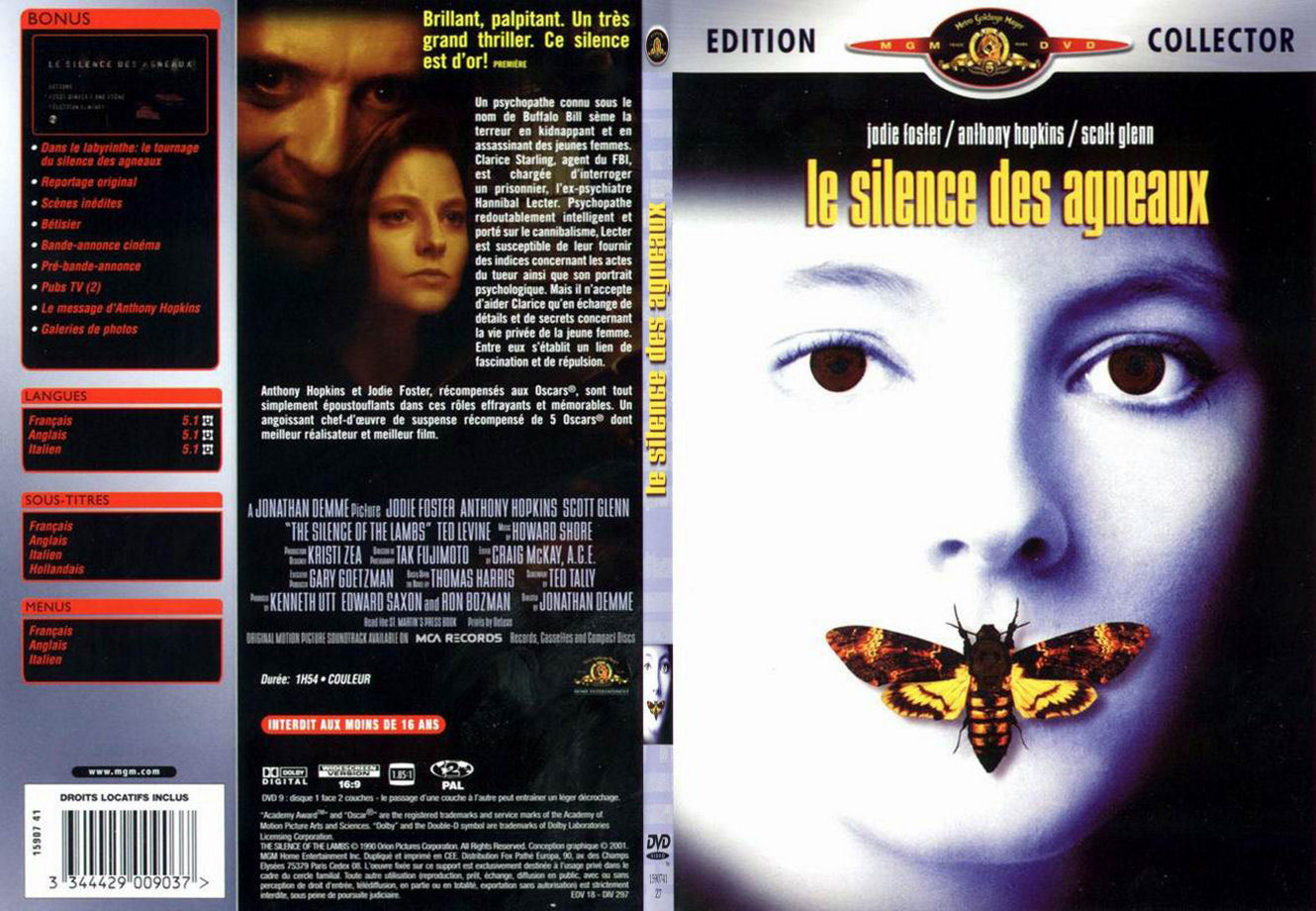 Jaquette DVD Le silence des agneaux - SLIM