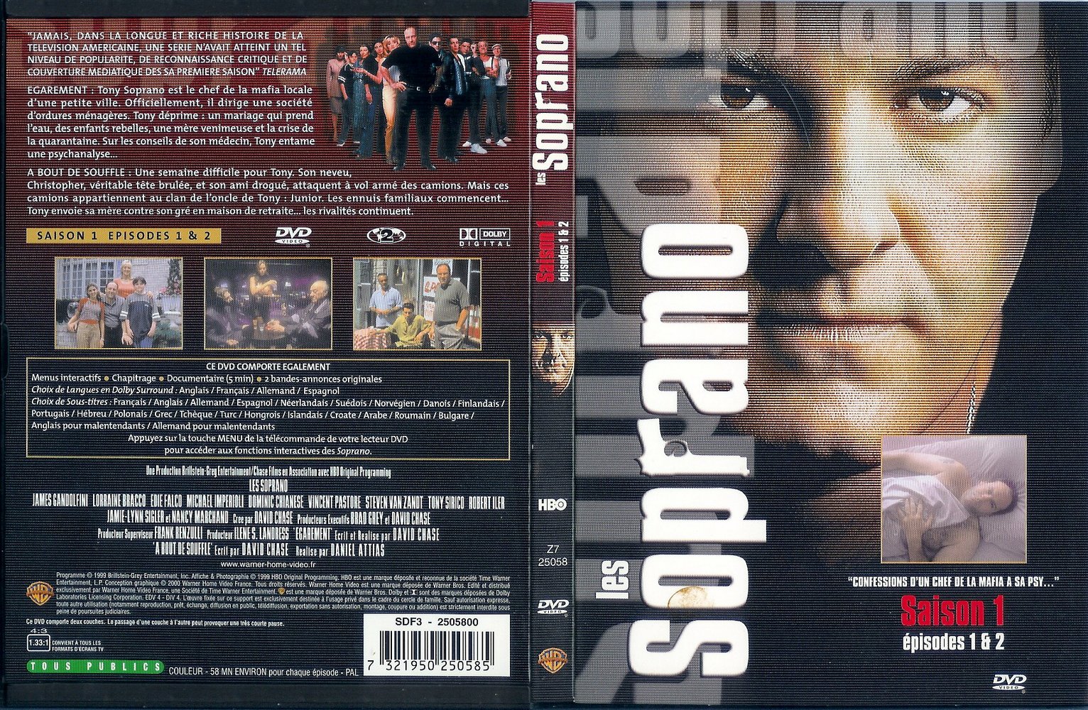 Jaquette DVD Les Soprano Saison 1 vol 1