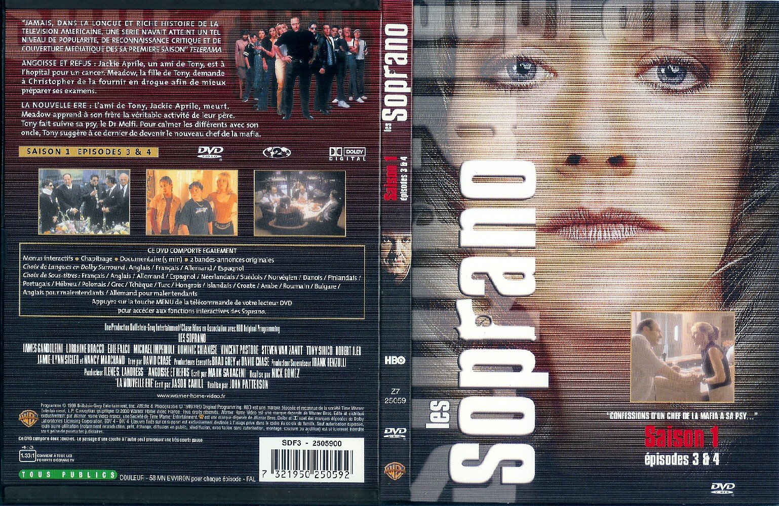 Jaquette DVD Les Soprano Saison 1 vol 2