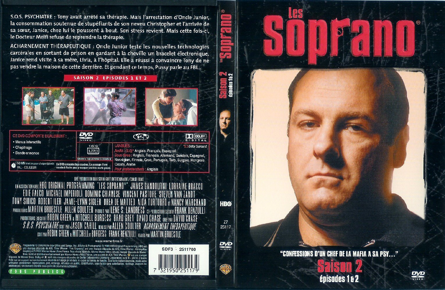 Jaquette DVD Les Soprano Saison 2 vol 1