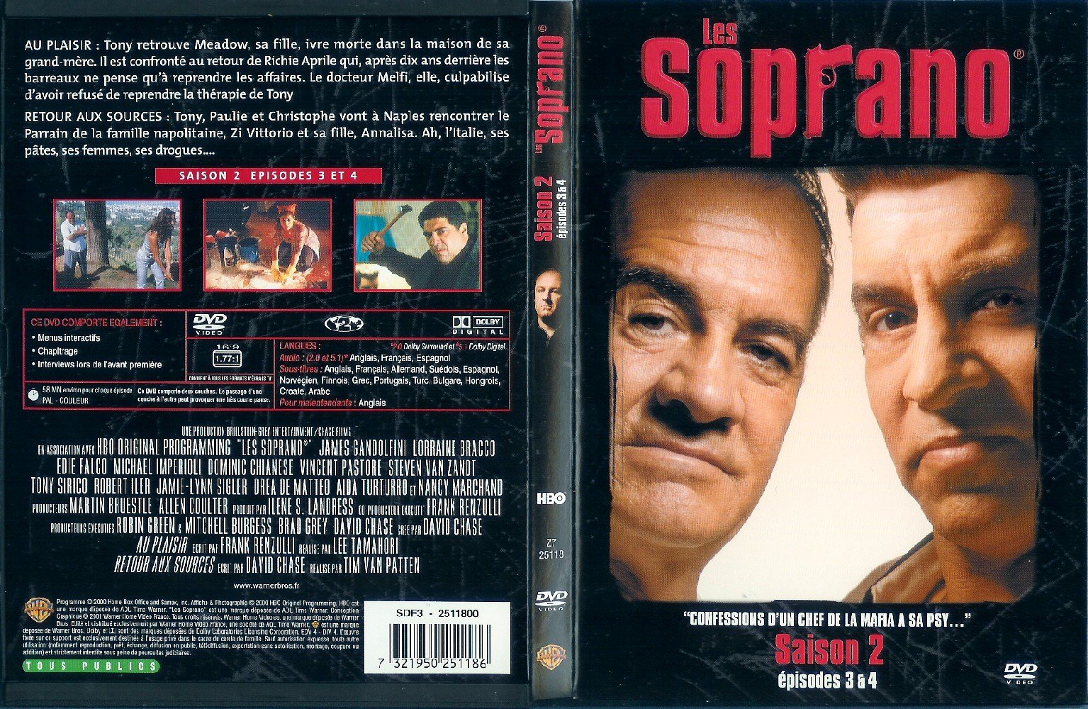 Jaquette DVD Les Soprano Saison 2 vol 2