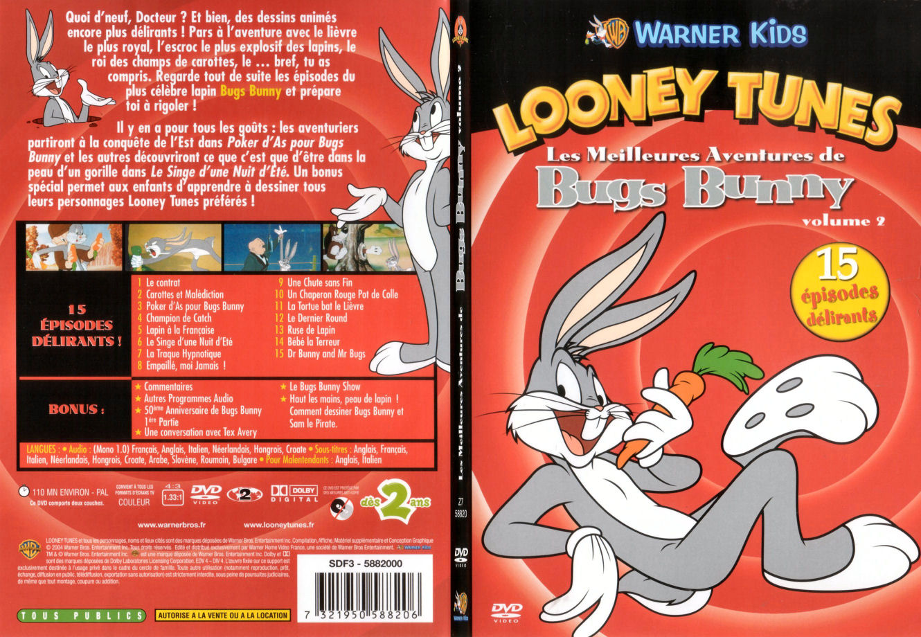 Jaquette DVD Looney Tunes Les meilleures aventures de Bugs Bunny vol 2 - SLIM
