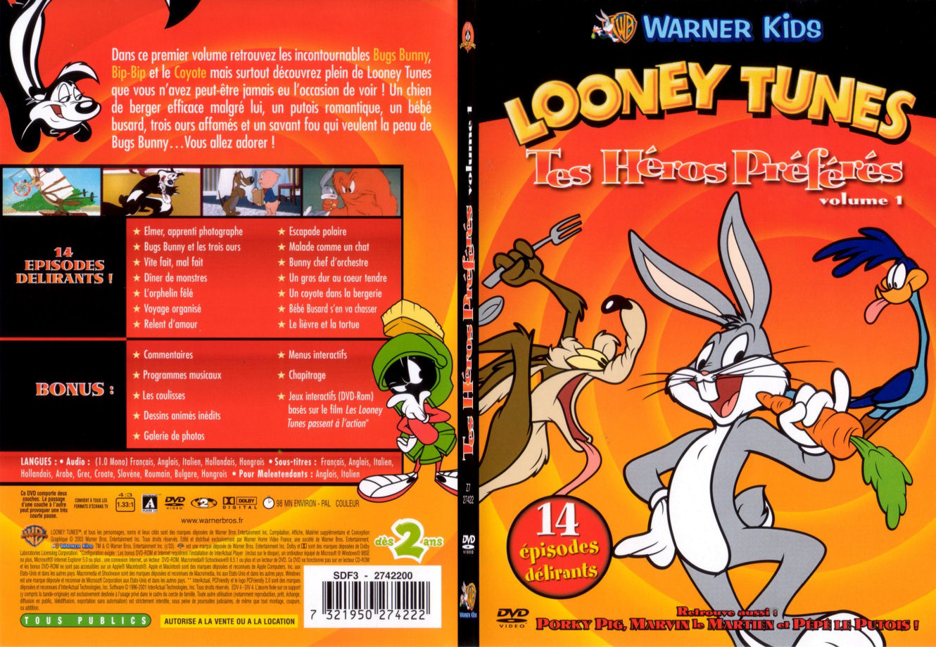 Jaquette DVD Looney Tunes - Tes heros preferes - volume 1 - SLIM