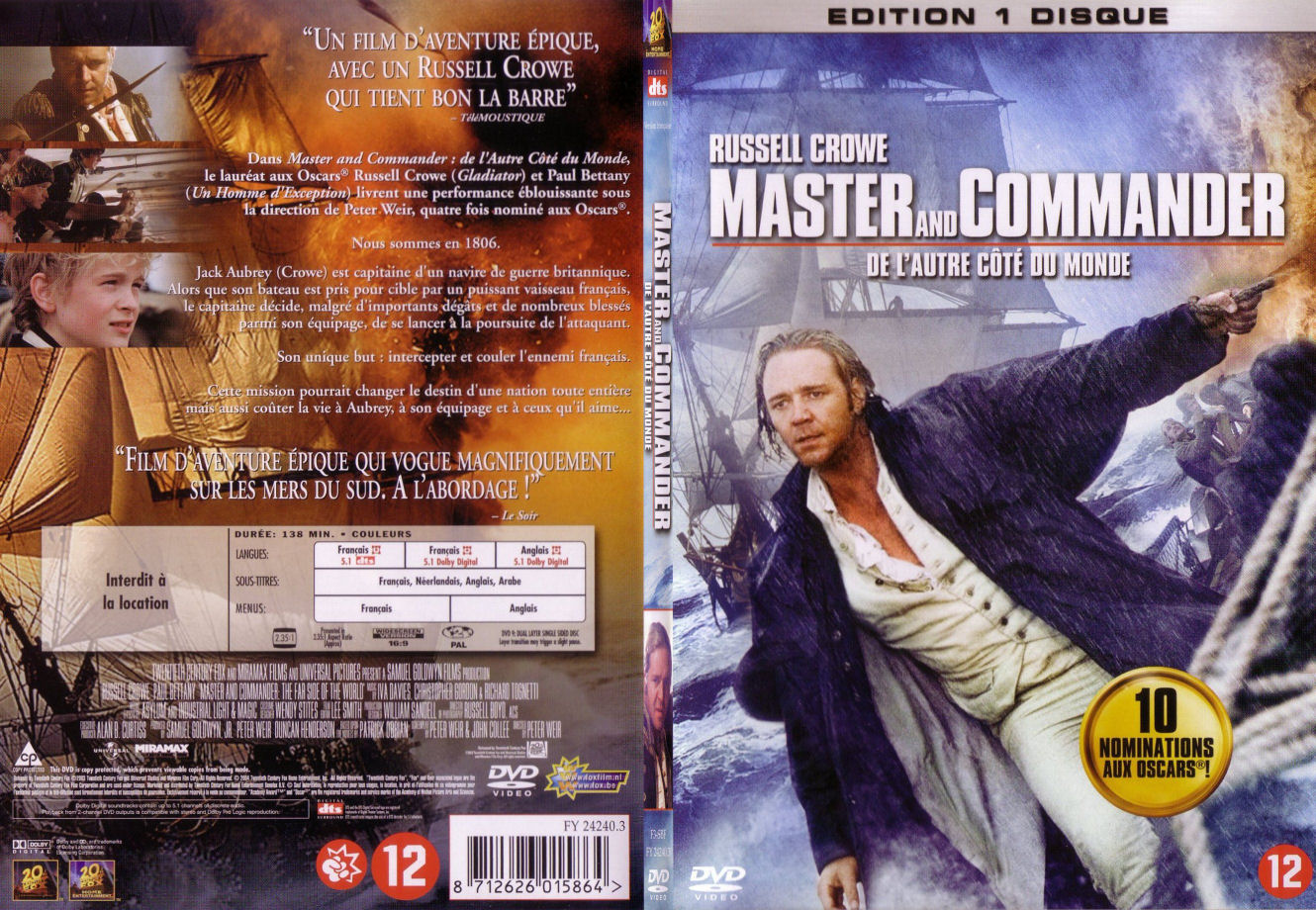 Jaquette DVD Master and Commander - SLIM