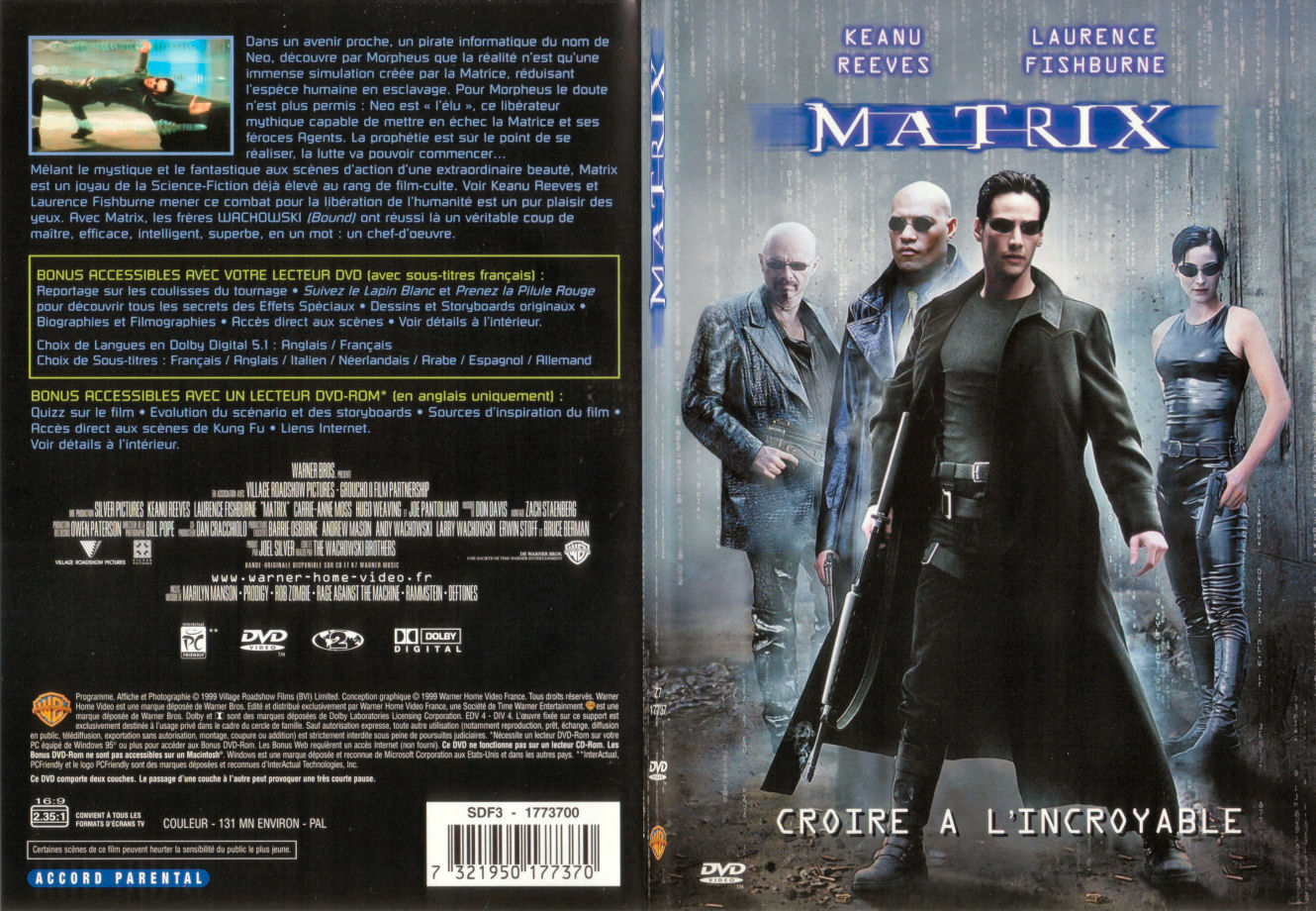 Jaquette DVD Matrix - SLIM