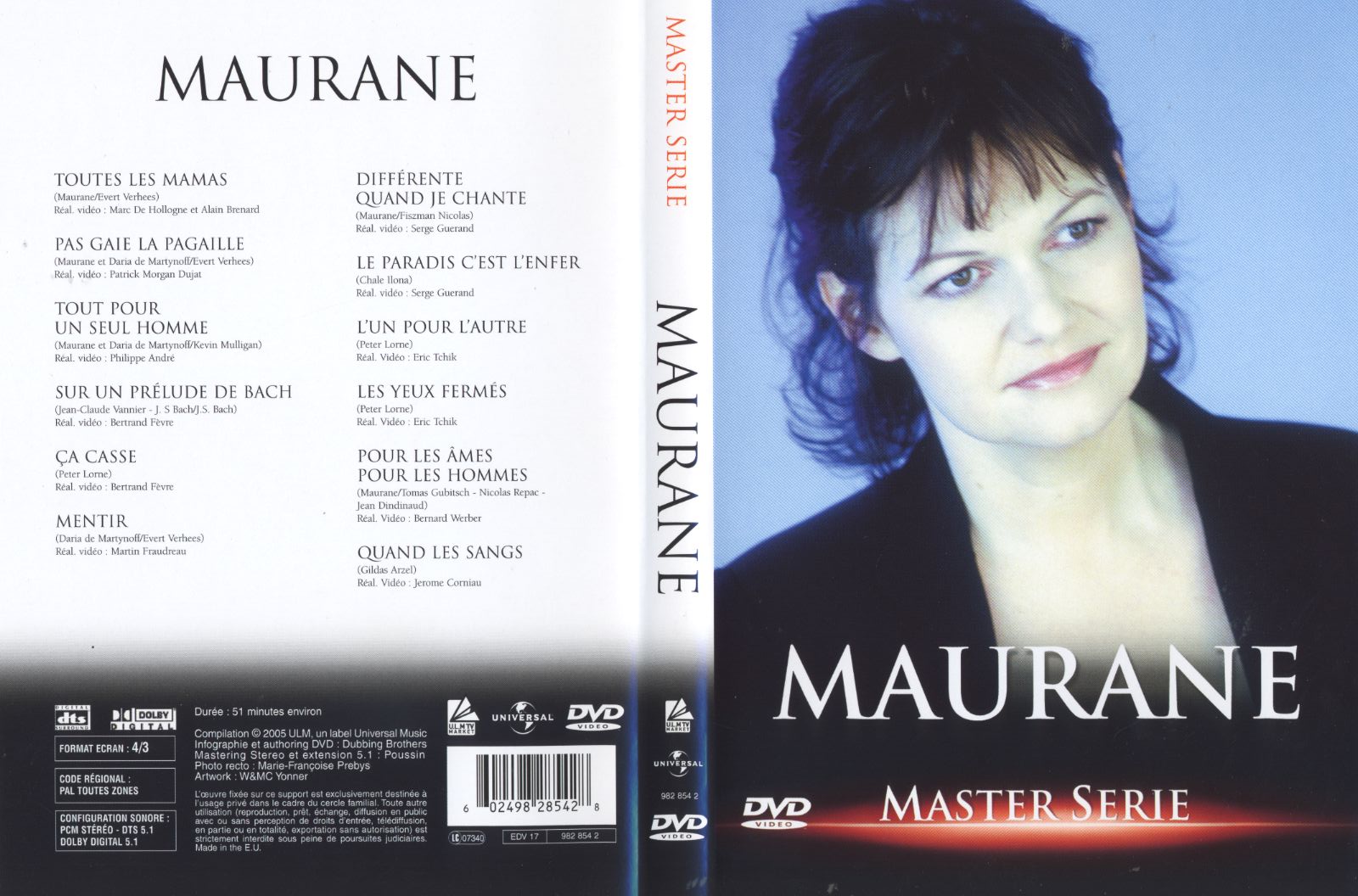 Jaquette DVD Maurane - master srie