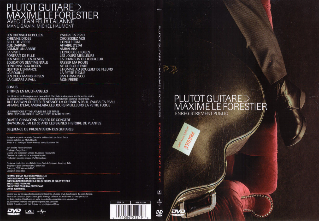 Jaquette DVD Maxime Le Forestier - Plutot guitare - SLIM
