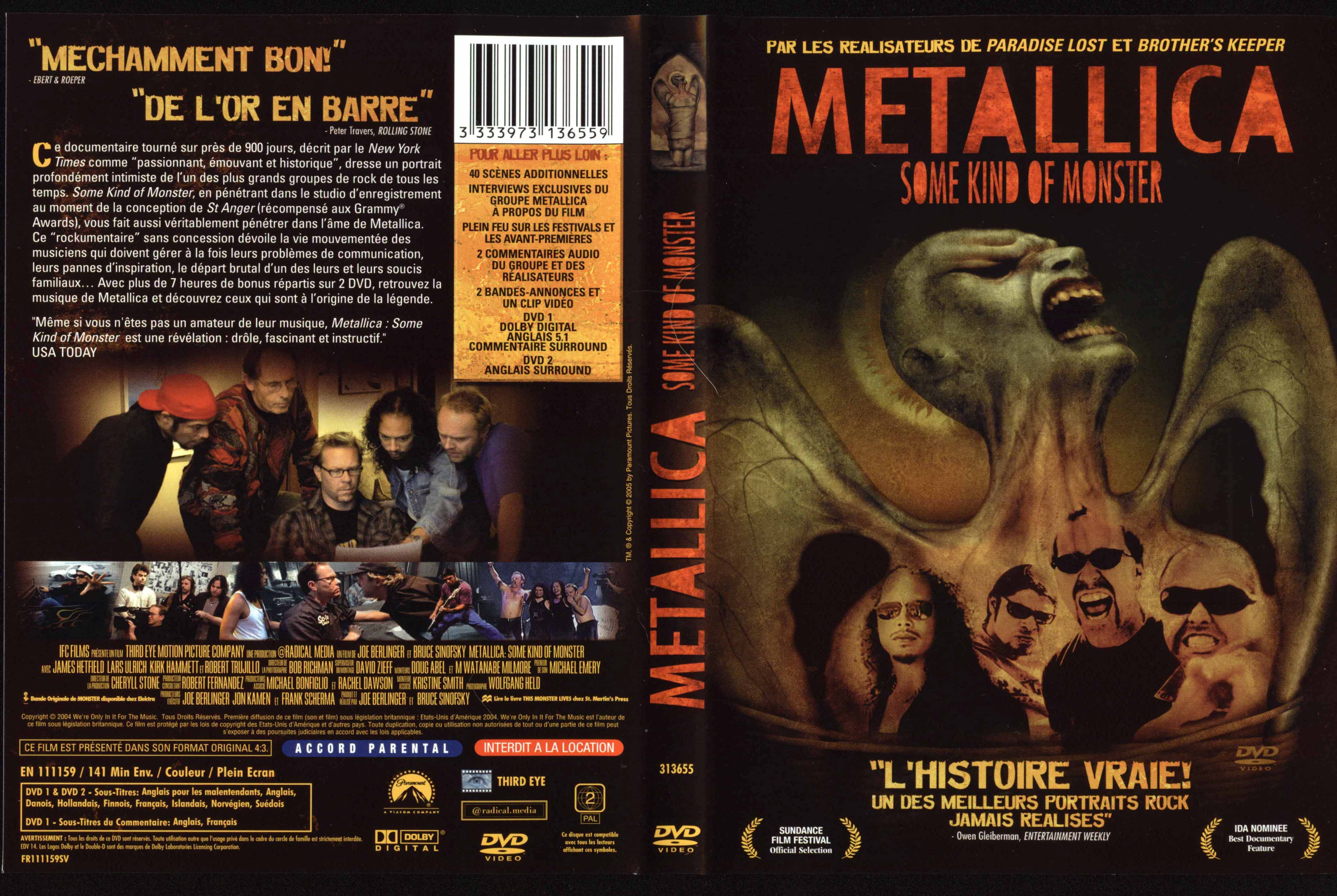 Jaquette DVD Metallica some kind of monster v2