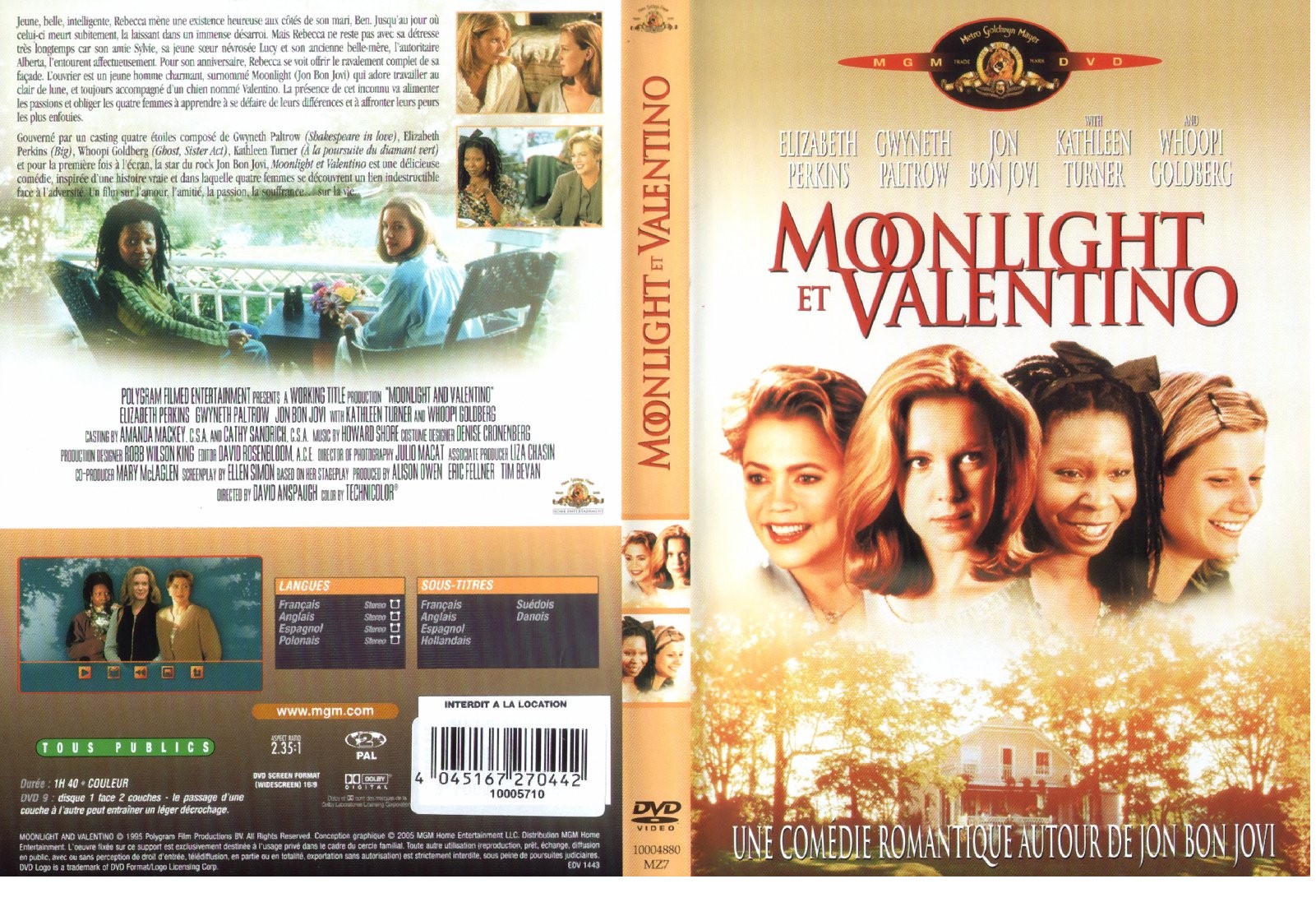 Jaquette DVD Moonlight and Valentino