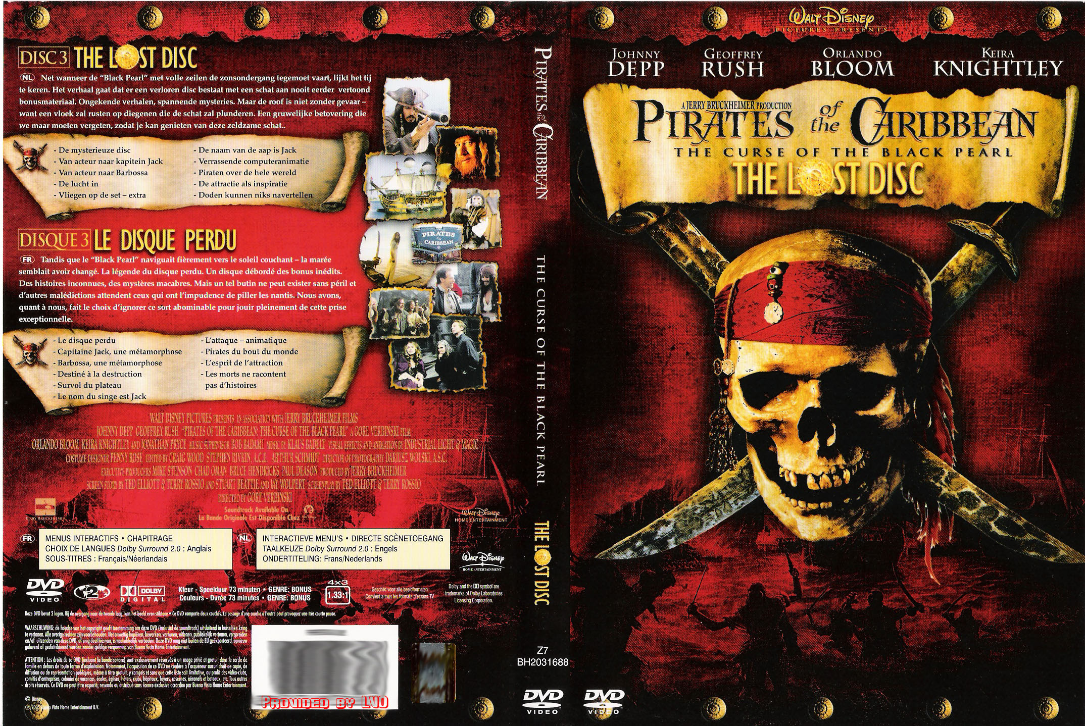 Jaquette DVD Pirates des caraibes le disque perdu