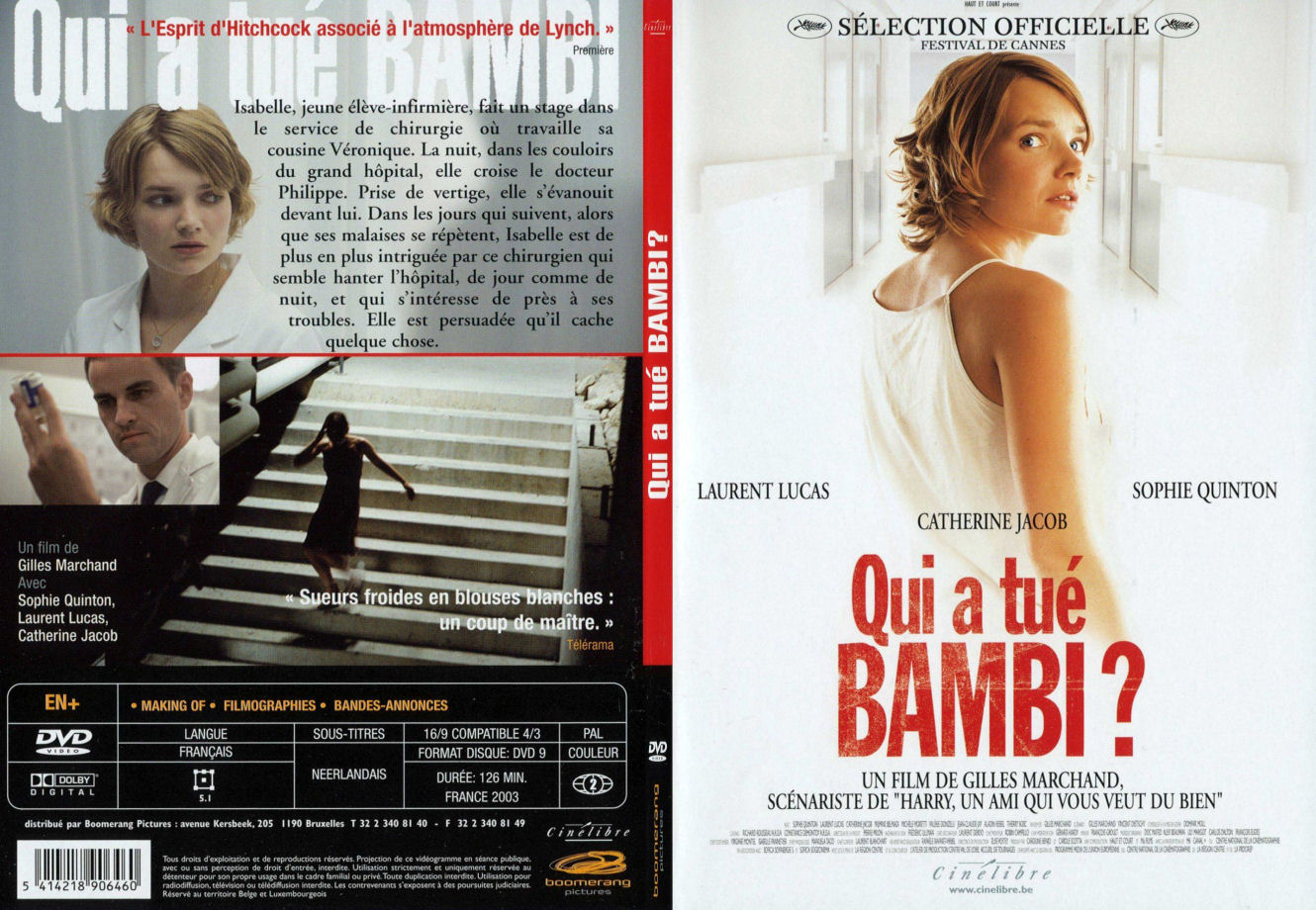 Jaquette DVD Qui a tu Bambi - SLIM