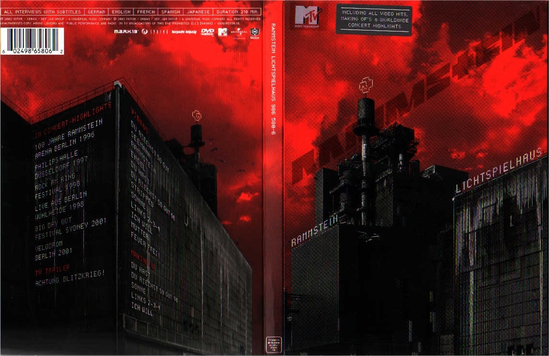 Jaquette DVD Rammstein Lichtspielhaus Zone 1