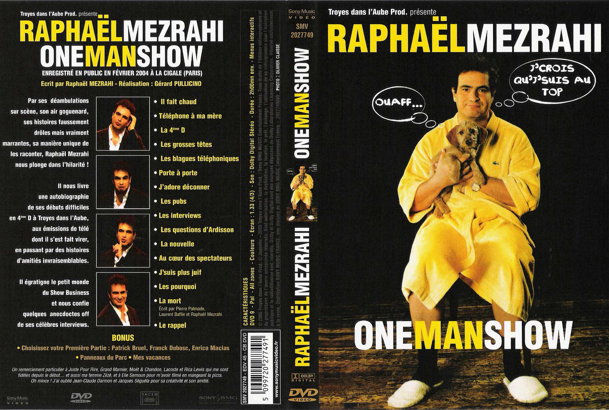 Jaquette DVD Raphael Mezrahi - One man show