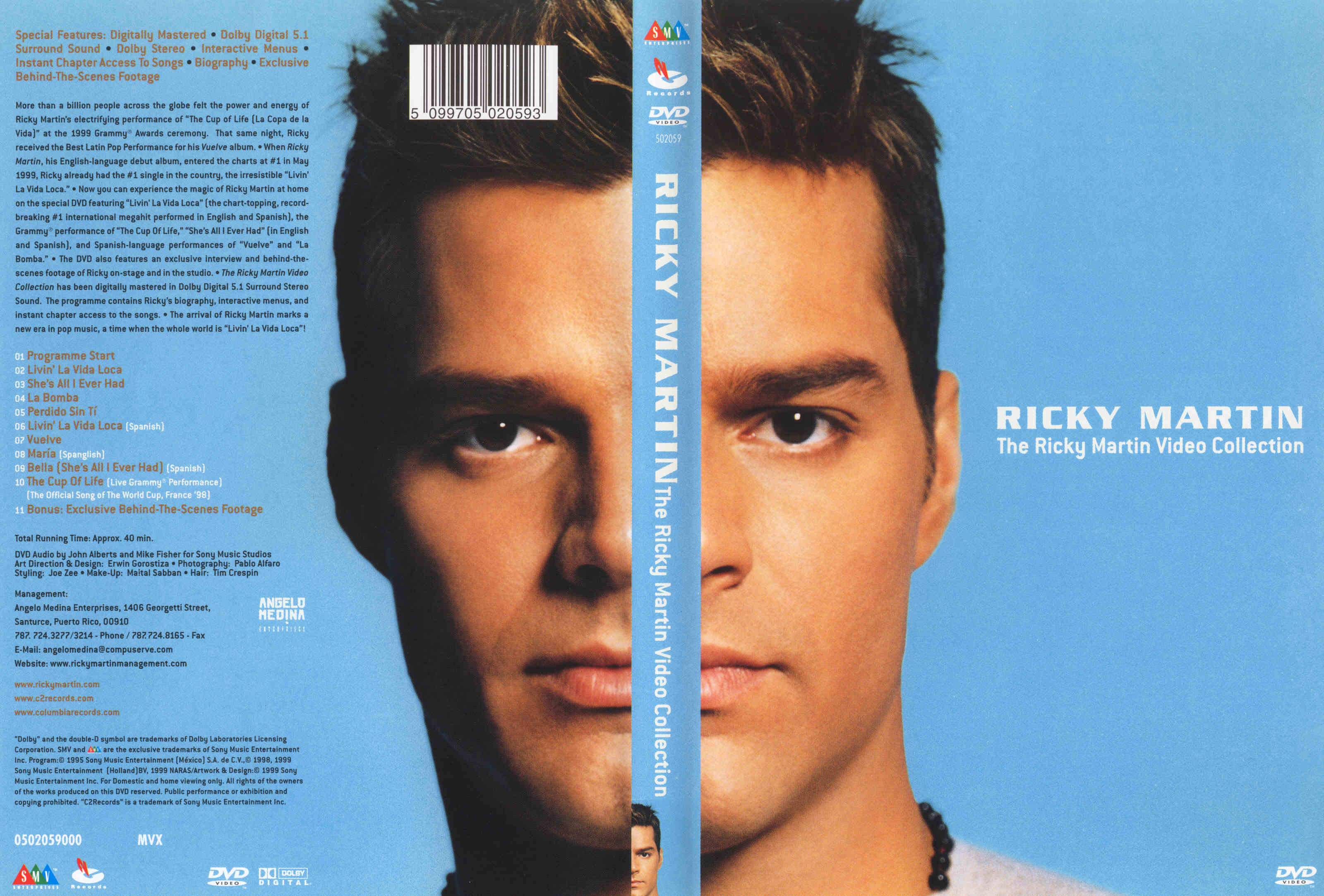 Jaquette DVD Ricky Martin Video Collection