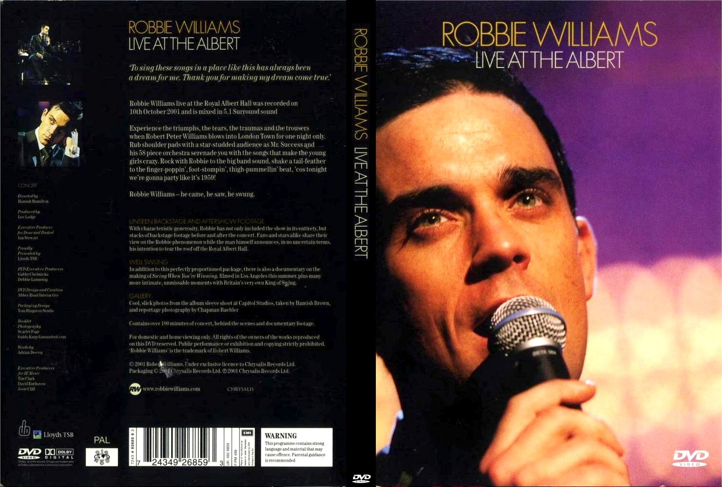 Jaquette DVD Robbie Williams - Live at the Albert
