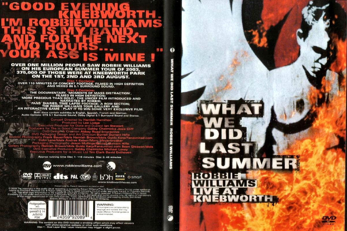 Jaquette DVD Robbie Williams - What we did last summer