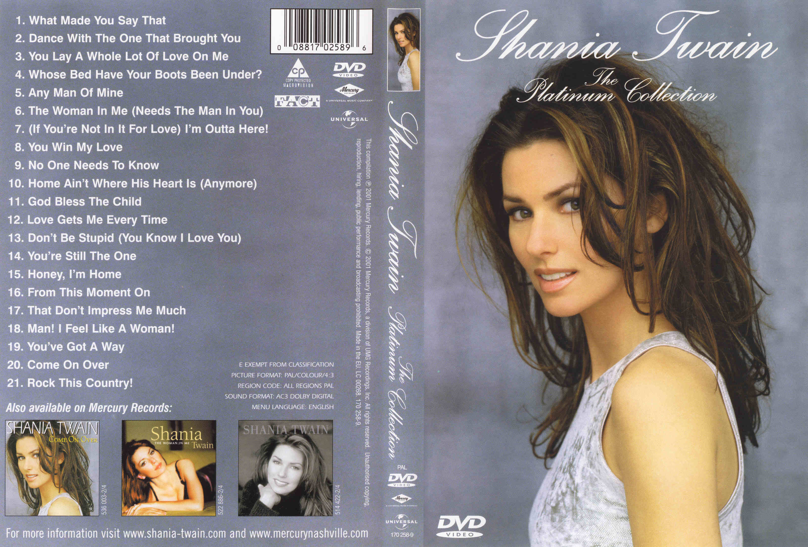 Jaquette DVD Shania Twain The Platinium Collection