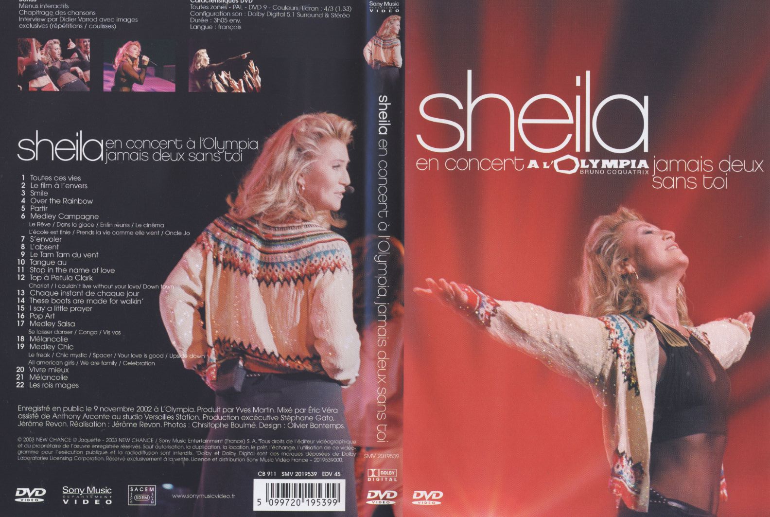 Jaquette DVD Sheila - Olympia 2002