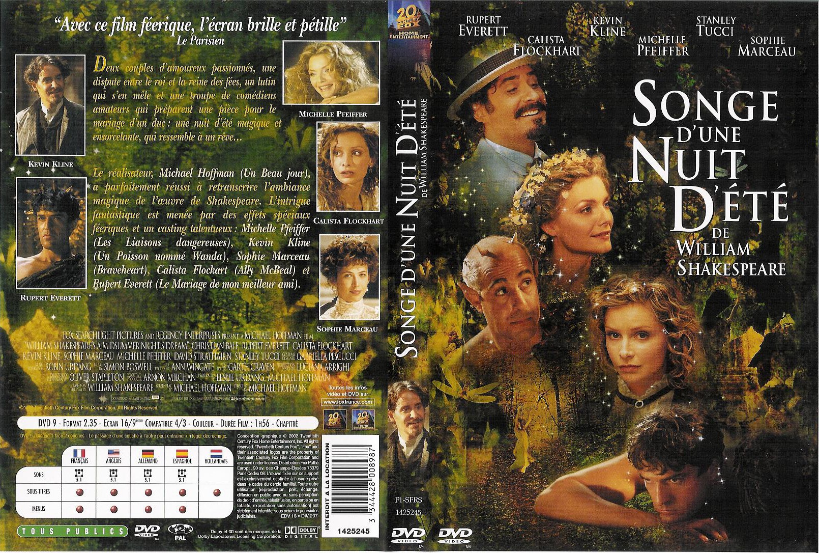 Jaquette DVD de Songe d'une nuit d'été - Cinéma Passion - Avis Le Songe D Une Nuit D été