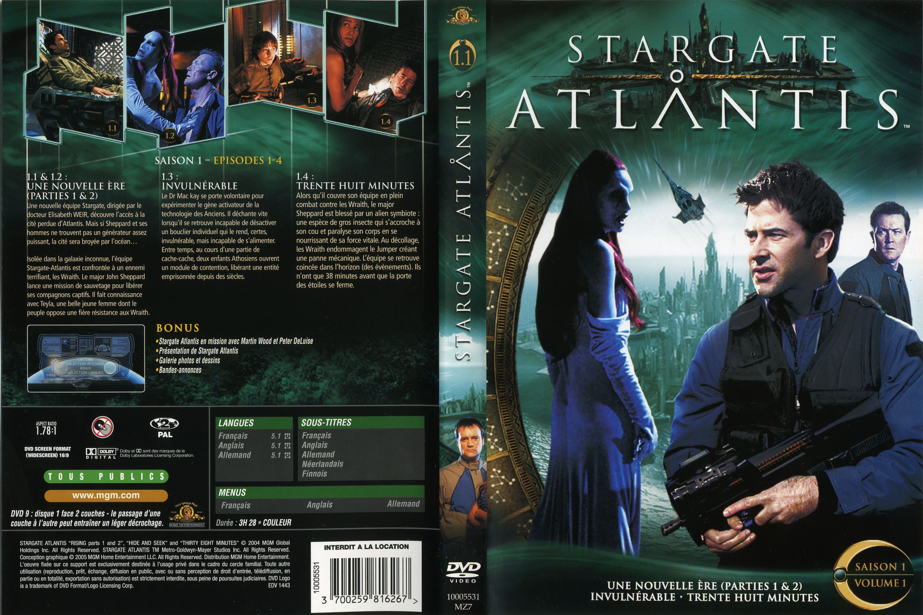 Jaquette DVD Stargate Atlantis saison 1 vol 1