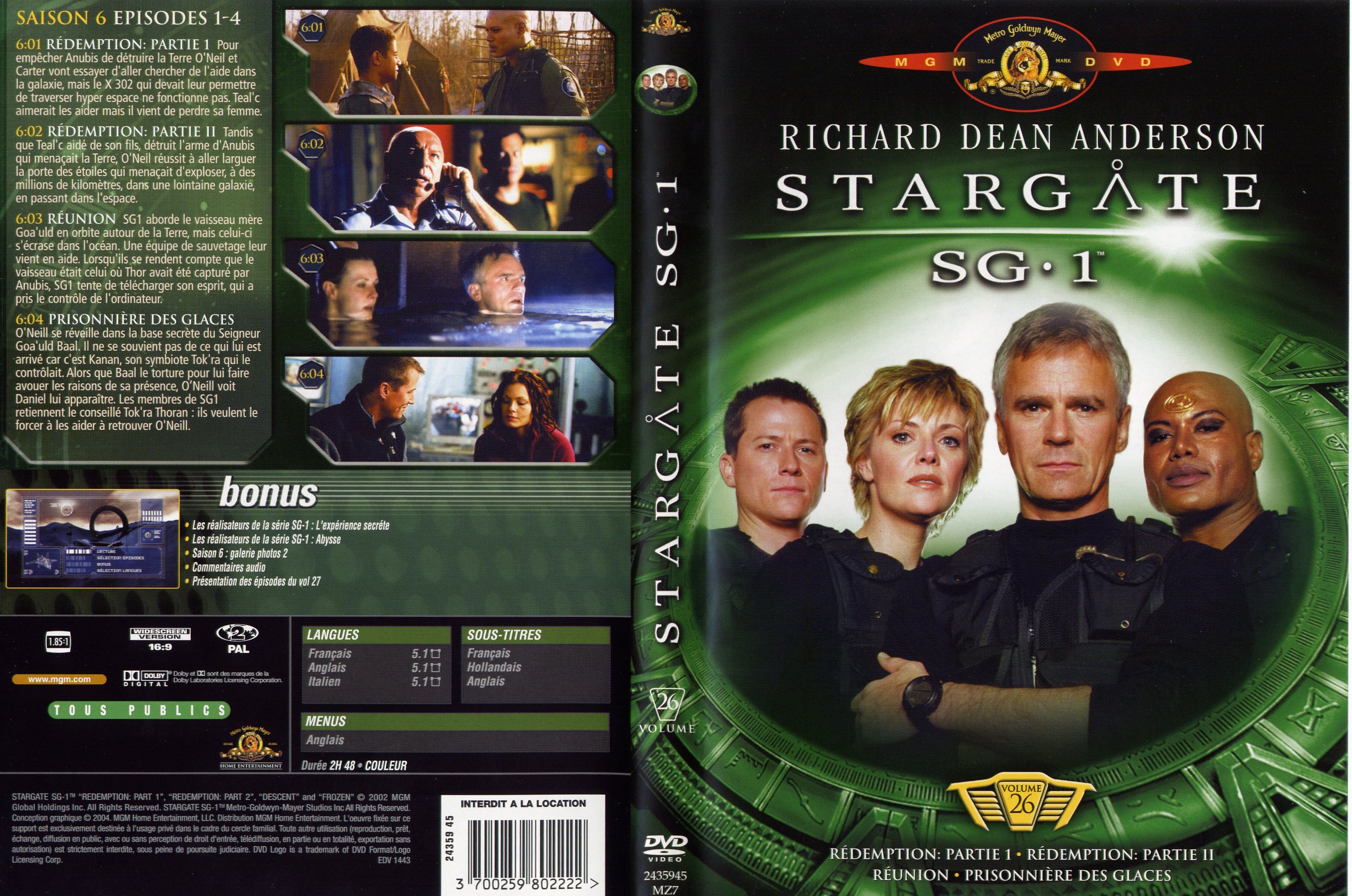 Jaquette DVD Stargate SG1 vol 26 v2