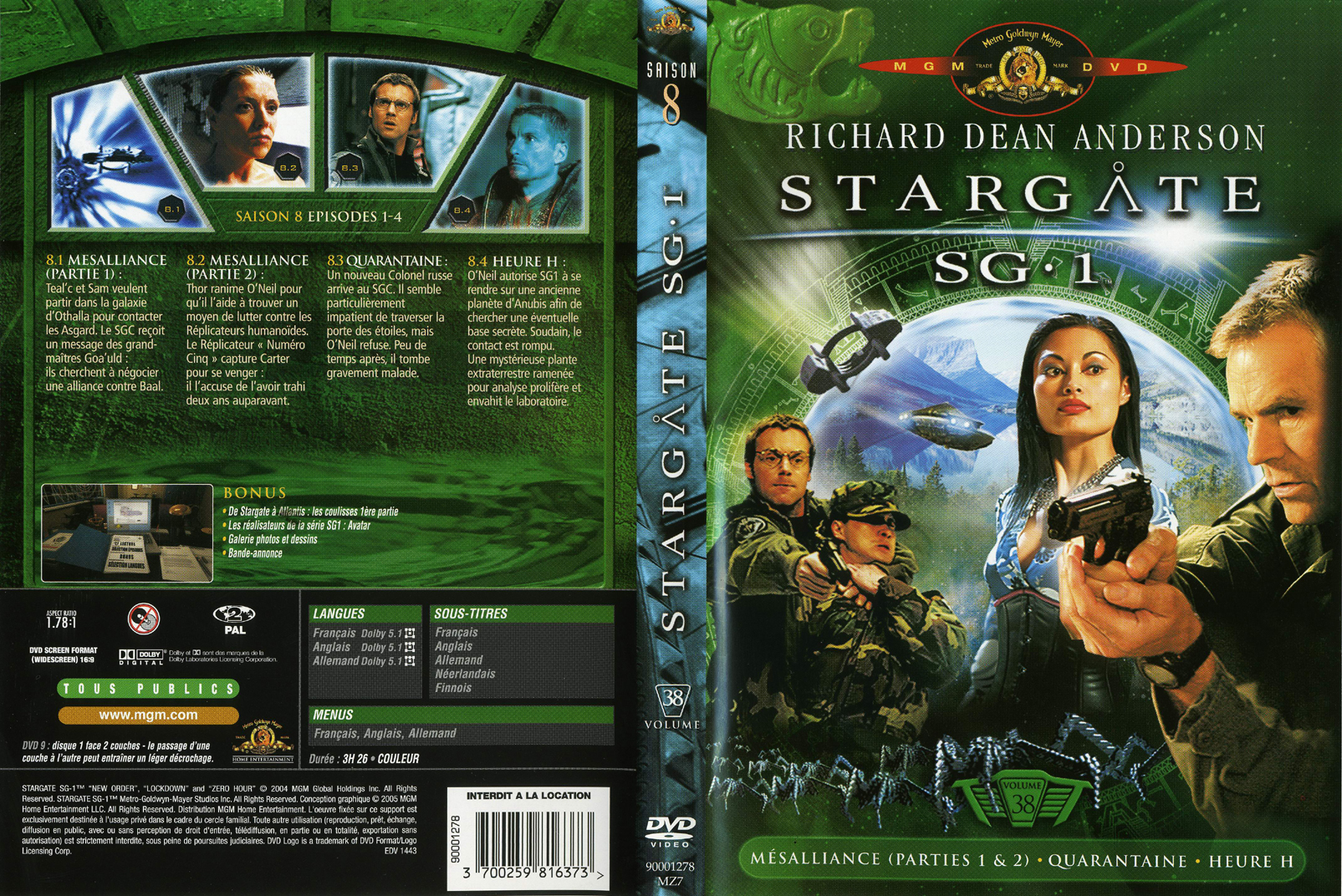 Jaquette DVD Stargate SG1 vol 38